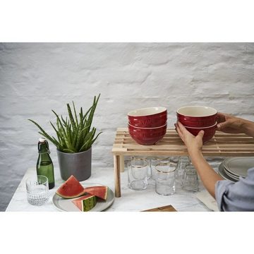 Staub Schüssel Staub Ceramique Schüsselset, Schüssel 4-tlg Kirsch-Rot Keramik 14 cm 0,7 Liter Zubereiten und Servieren, Keramik, (4-tlg)
