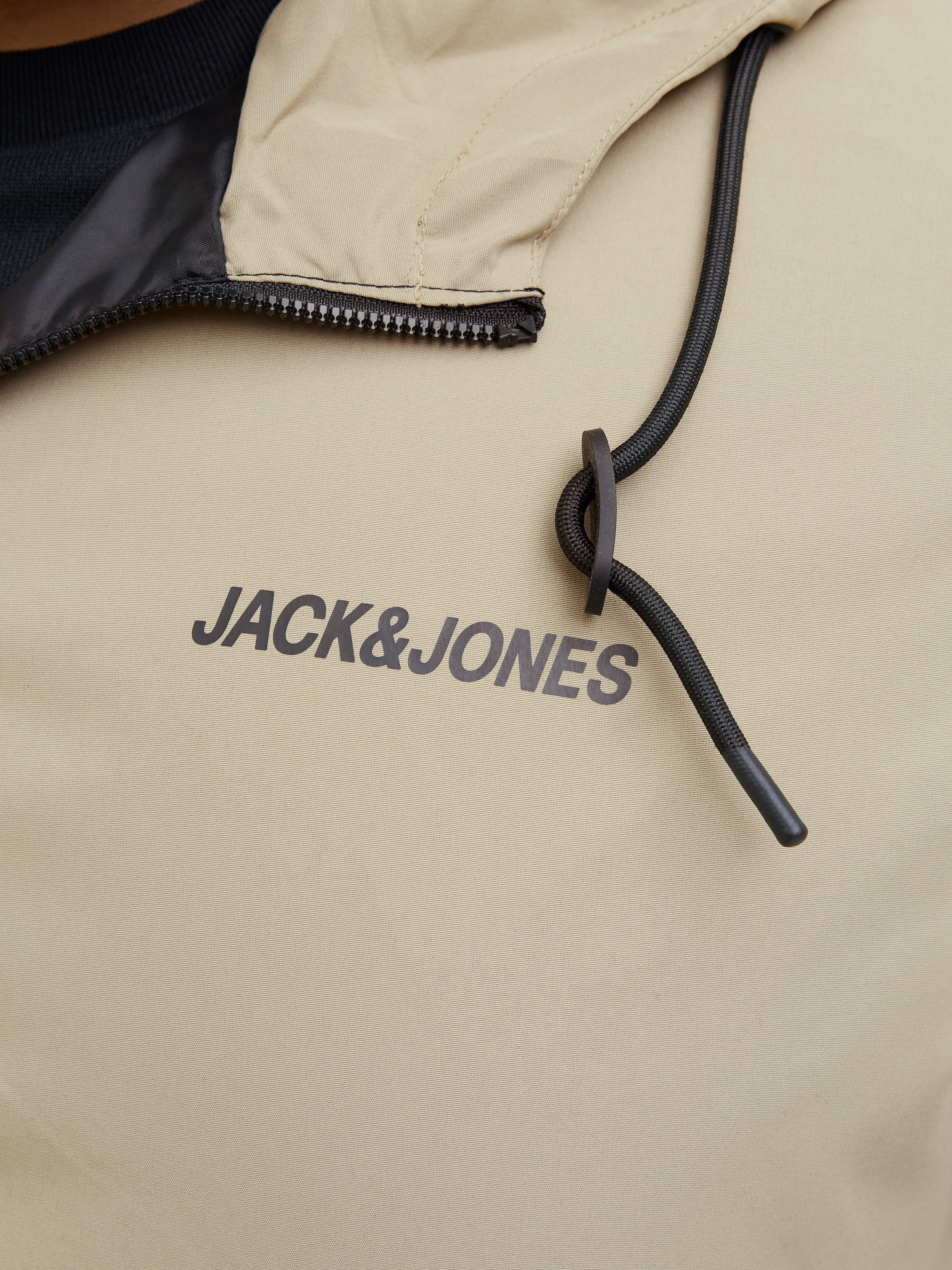 Jack & Jones PlusSize Bomberjacke JJERUSH HOOD BOMBER NOOS PLS mit Logo Schriftzug