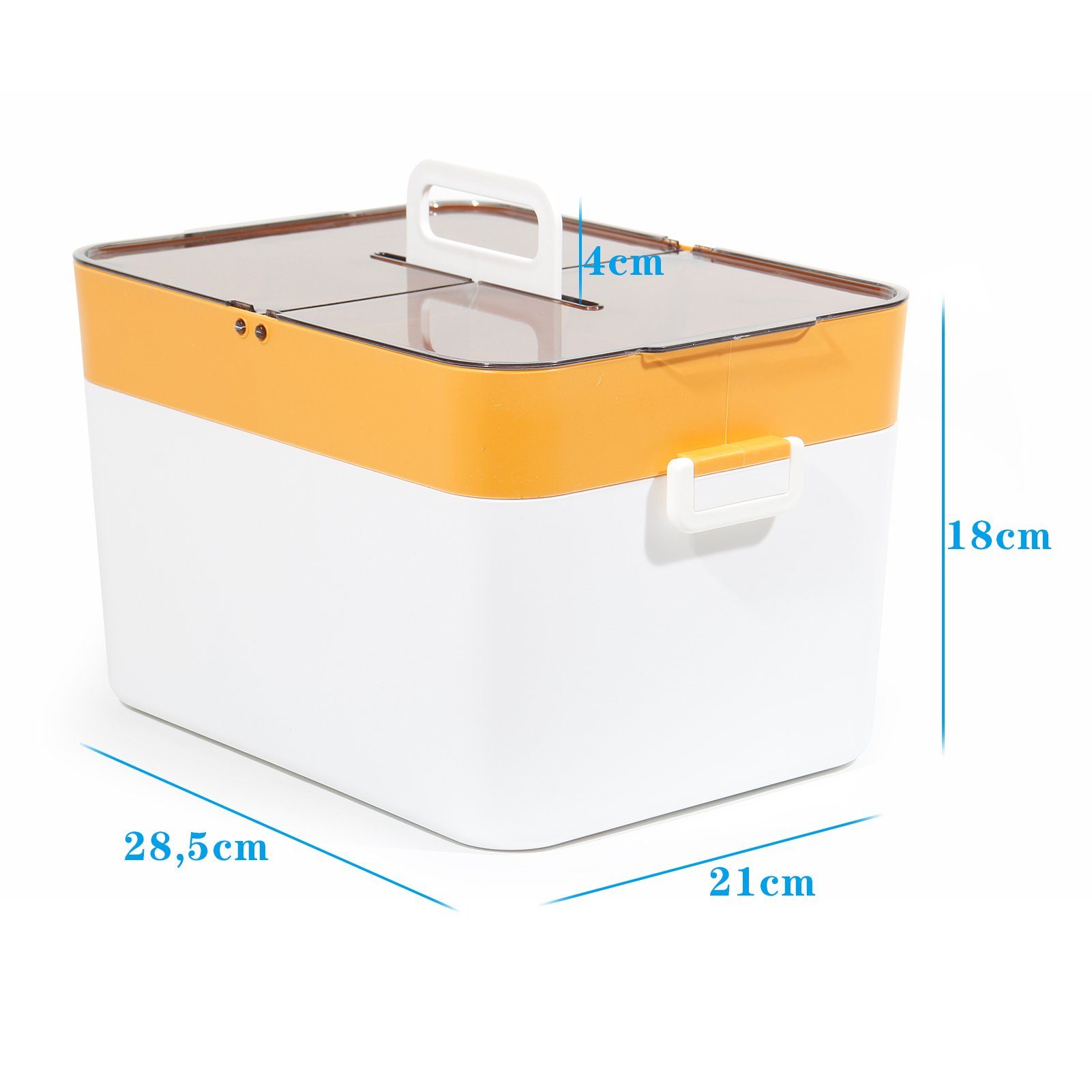 Zedelmaier Medizinschrank Orange Aufbewahrung (YX1003) Hausapotheke Breite Medikamenten Box, Hilfe Erste Kasten, 21cm