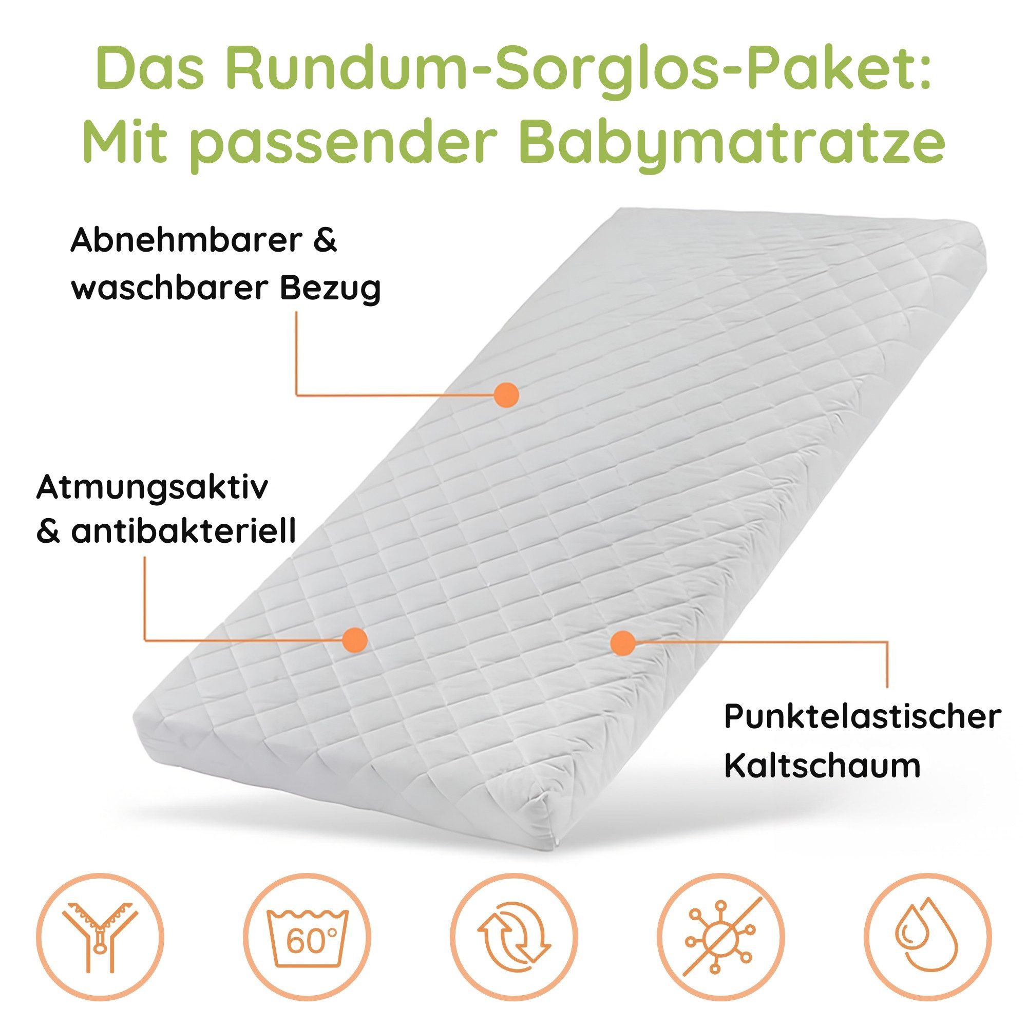 Kids Collective Babybett Kinderbett 60x120/70x140 cm umbaubar zu höhenverst günstig online kaufen