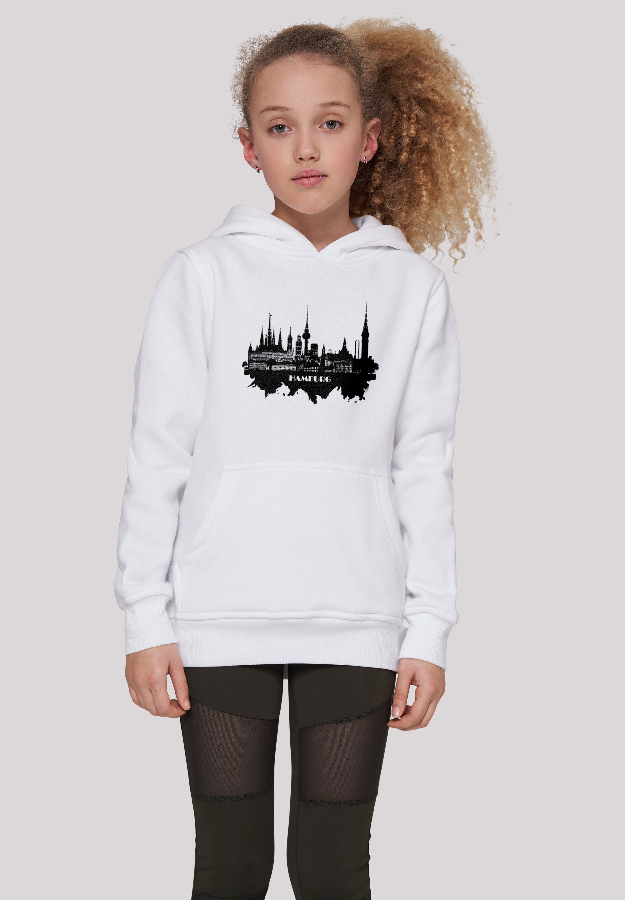 F4NT4STIC Print Cities weiß Collection skyline - Hamburg Kapuzenpullover