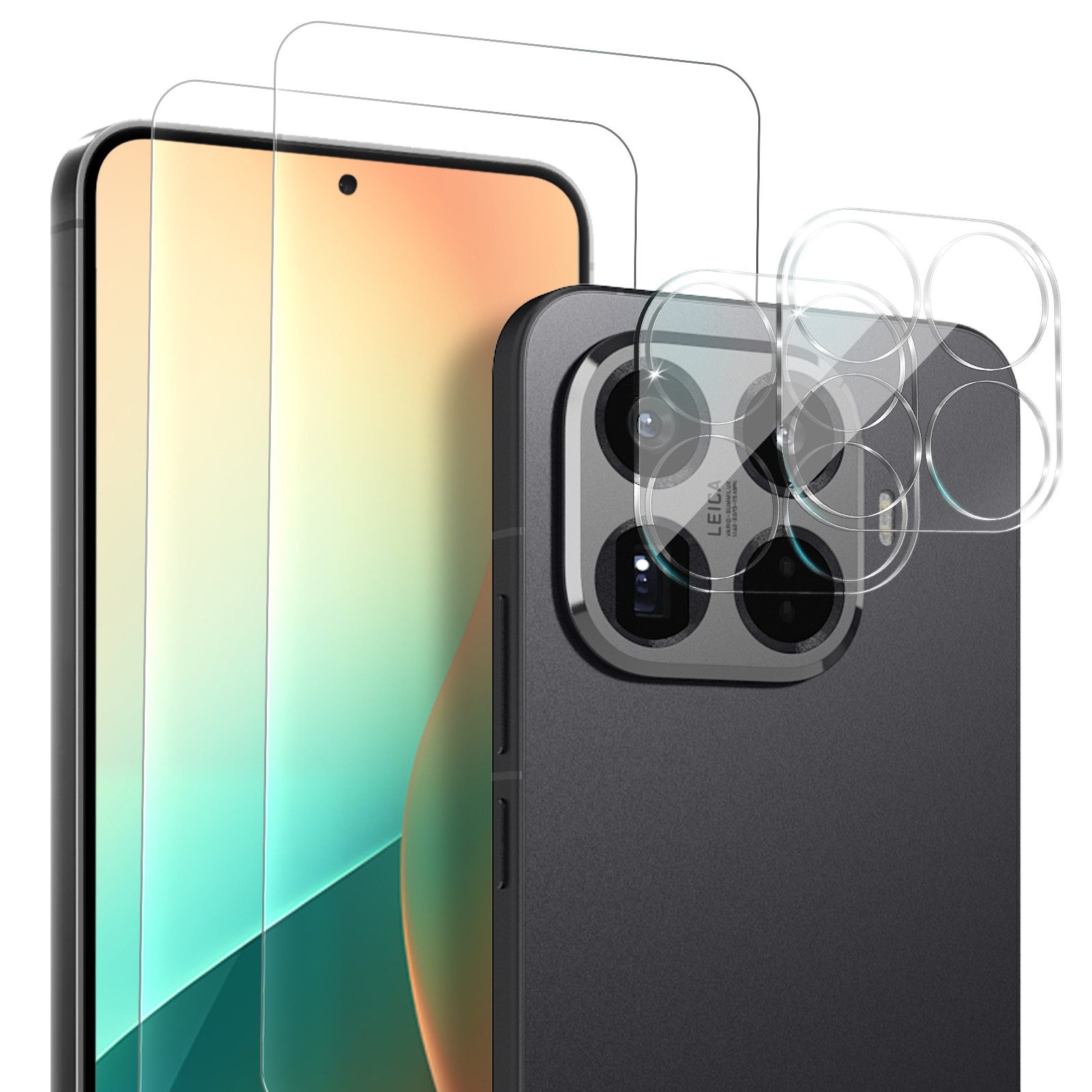 Displayschutzglas 2x 9H Kamera und Displayglas für Xiaomi 15T Pro