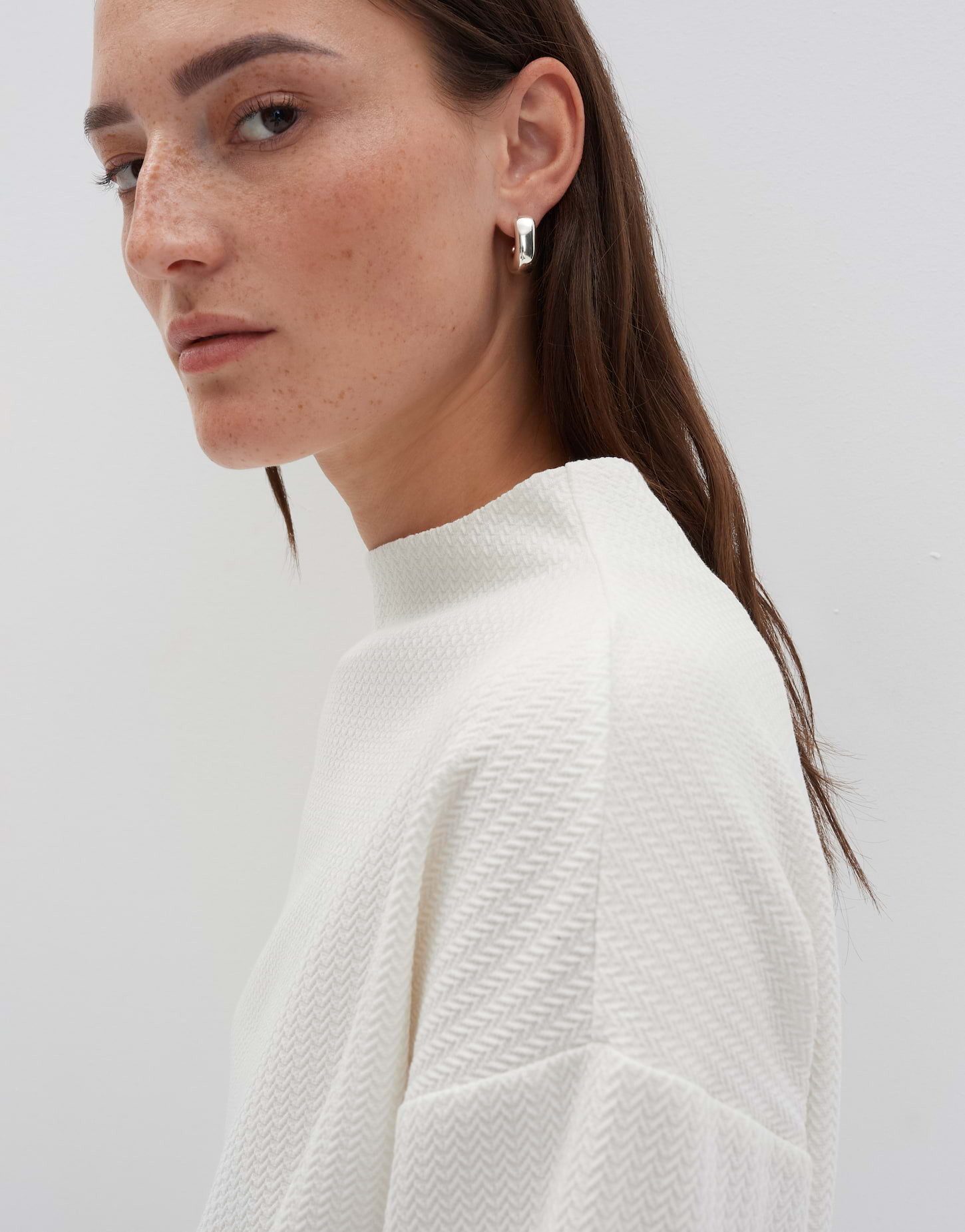 someday 3/4-Arm-Shirt KELBY Regular mit Fischgratstruktur lockere Passform, gerader Schnitt, Fischgrat Muster