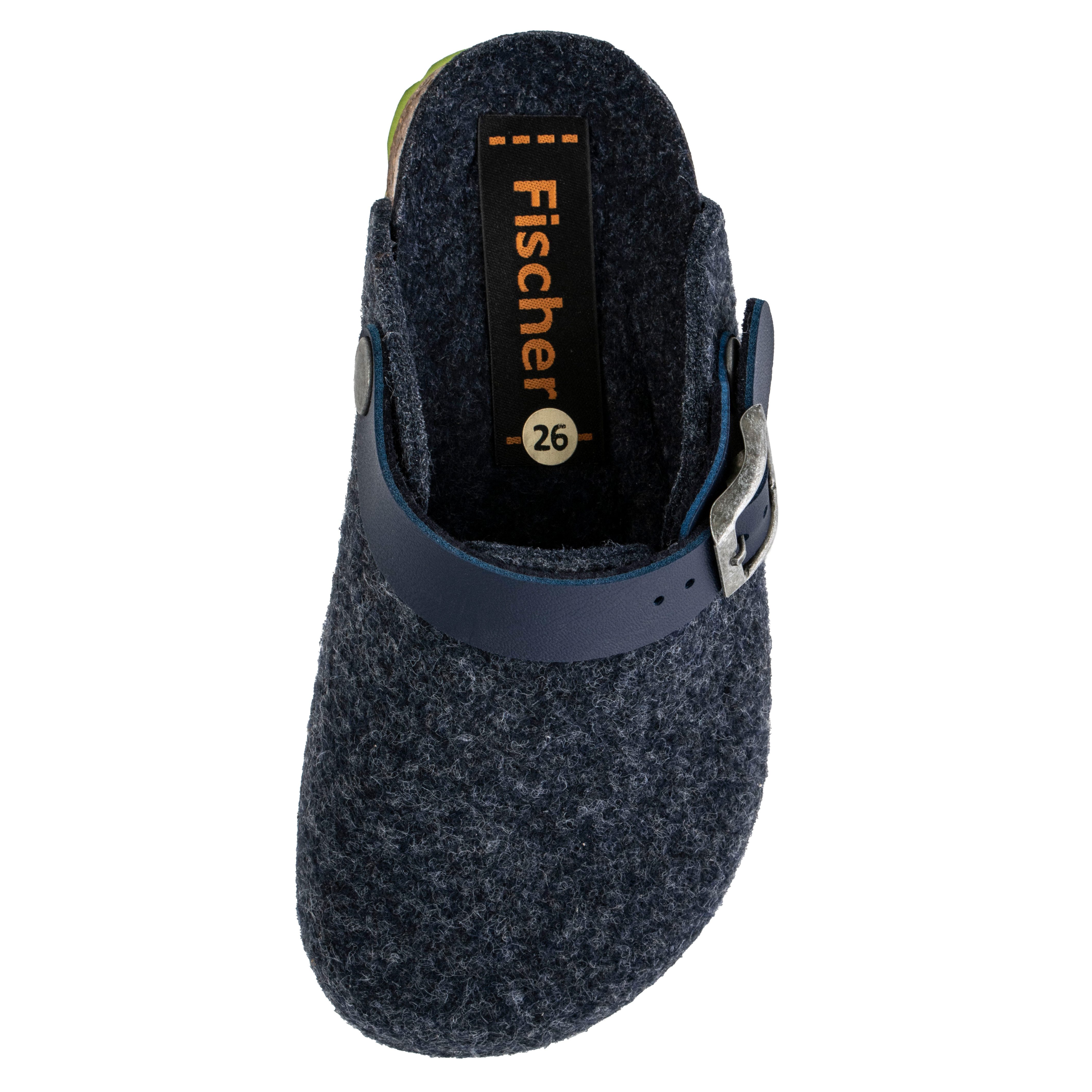 Fischer-Markenschuh Shetland Pantoffel aus Filz, mit Filzfutter, mit gepolstertem Fußbett