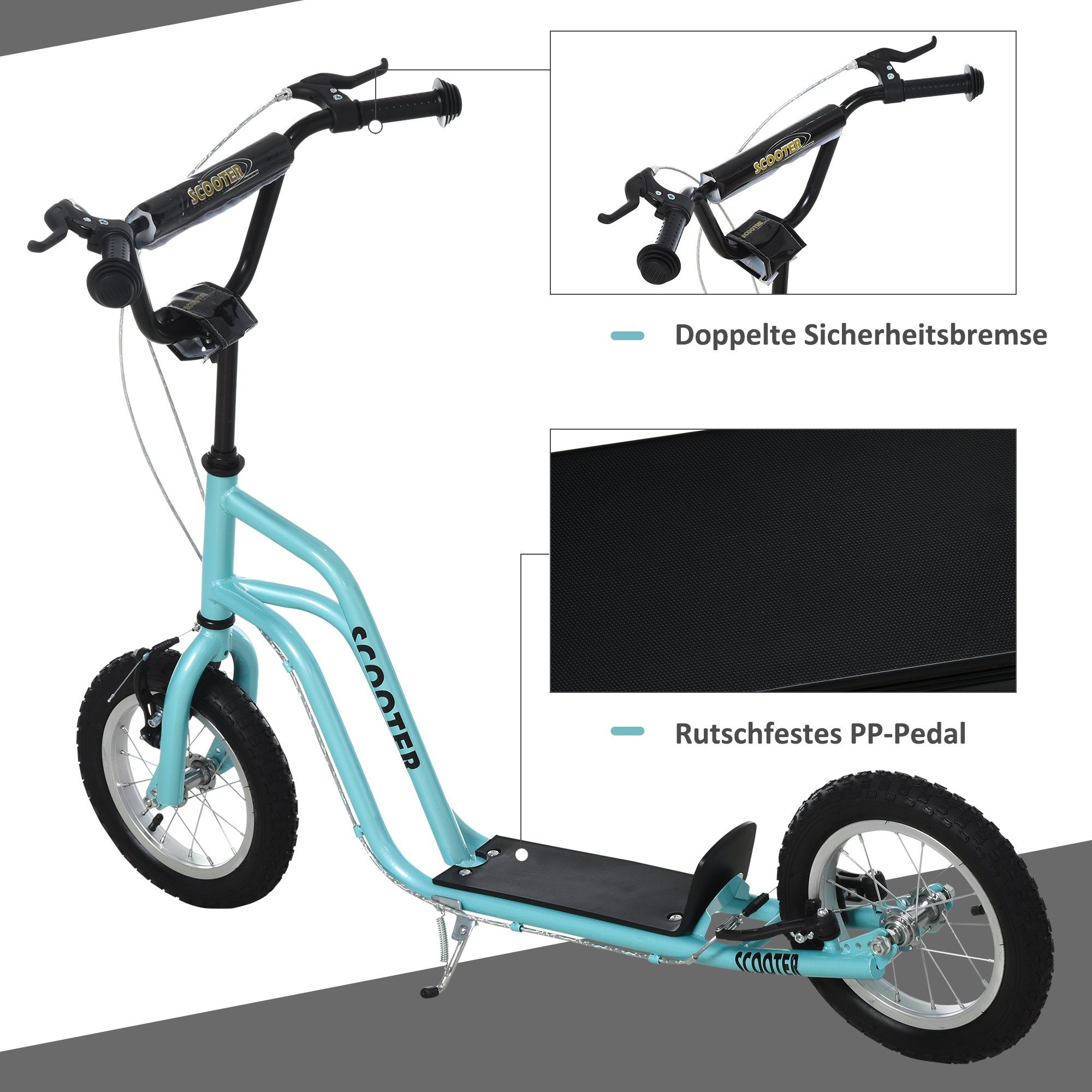 Kinderscooter, HOMCOM Jahre 5 Cityroller ab für Blau Kinder