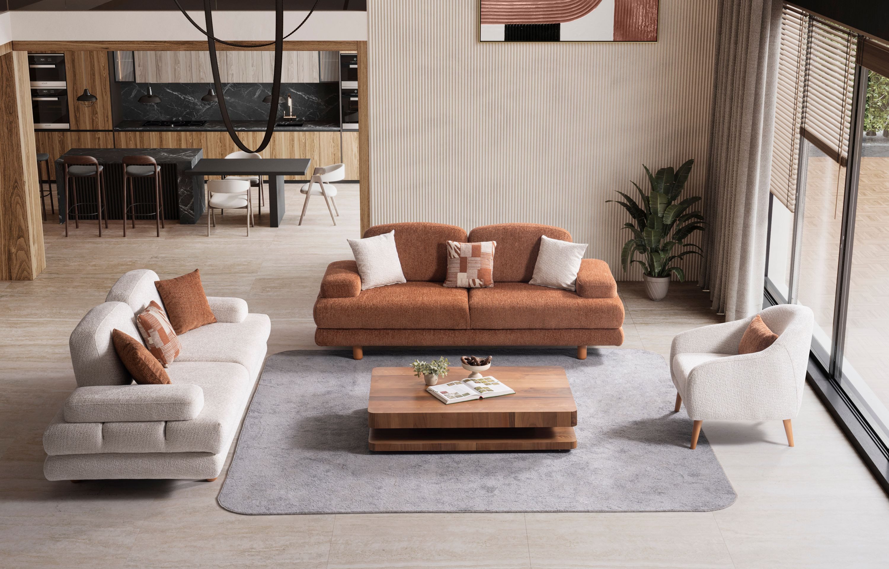 Nobelaa Sofa Sitzgruppe/Sofa Set - Wohnzimmergarnitur "Helios" 3+3+1