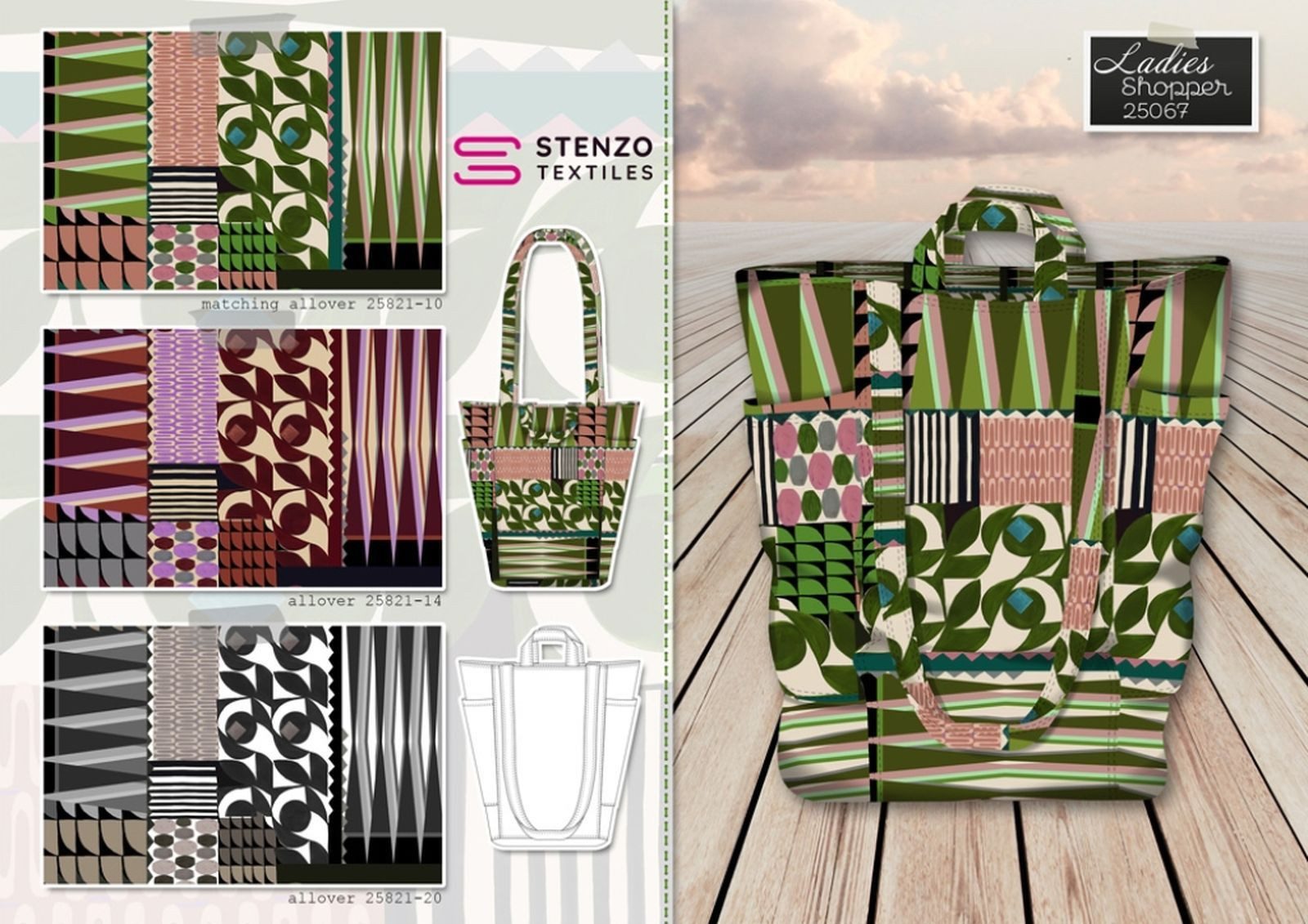 Stenzo Textiles Stoff Designer-Taschen zum Selbermachen, verschiedene Motive