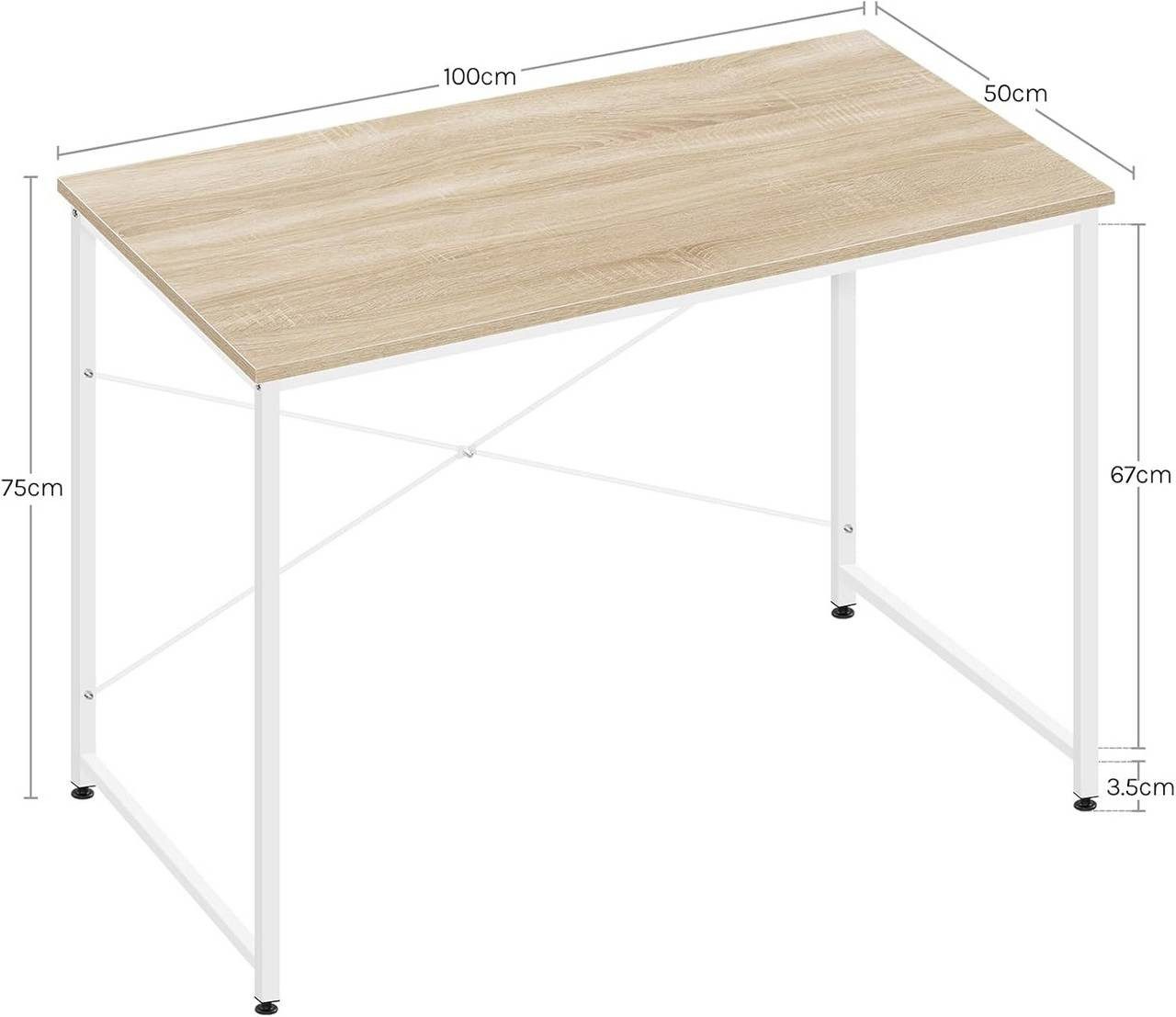 Woltu Schreibtisch (1-St), Computertisch, für Büro Homeoffice Arbeitszimmer Schlafzimmer