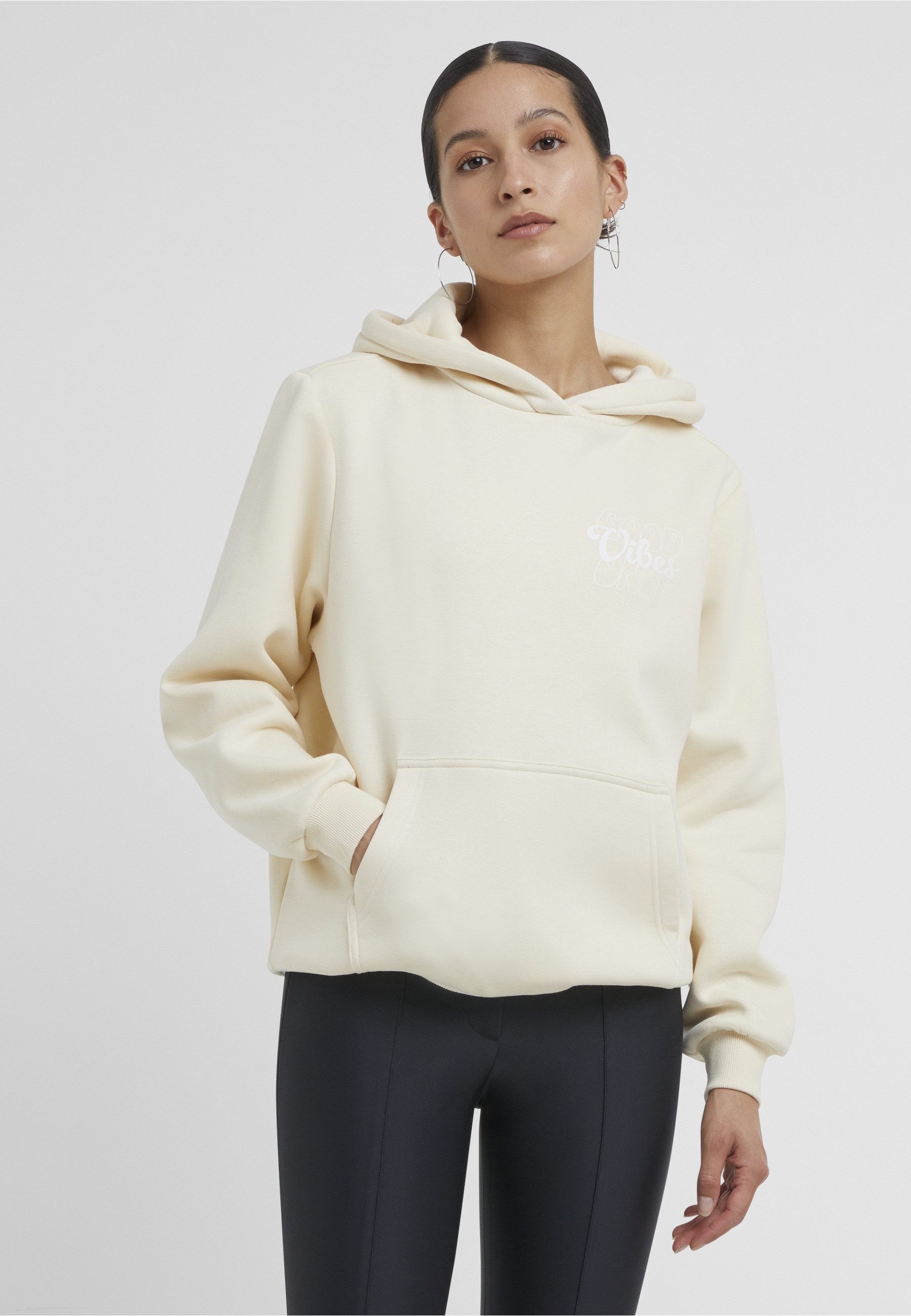 Miss Tee Kapuzensweatshirt Miss Tee Good Vibes Ladies Fluffy Hoody günstig online kaufen