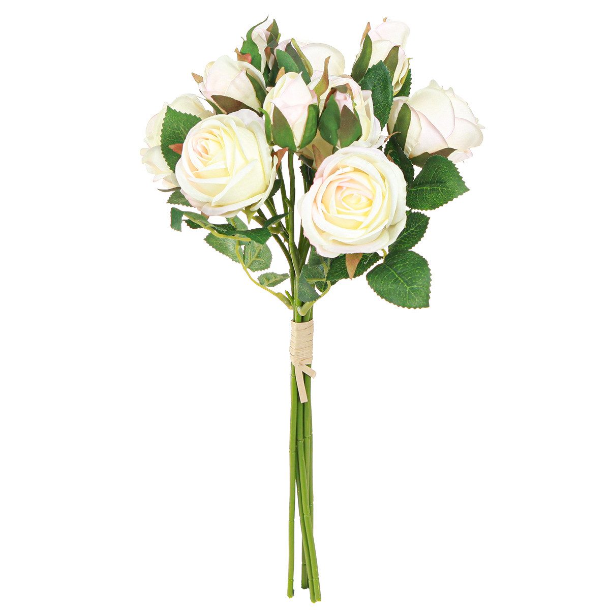 Kunstblume Künstliche Rosen Deko Creme 36cm 6St Hochzeitsblumen Set, 12 Stück, Florists Products, Höhe 4.5 cm