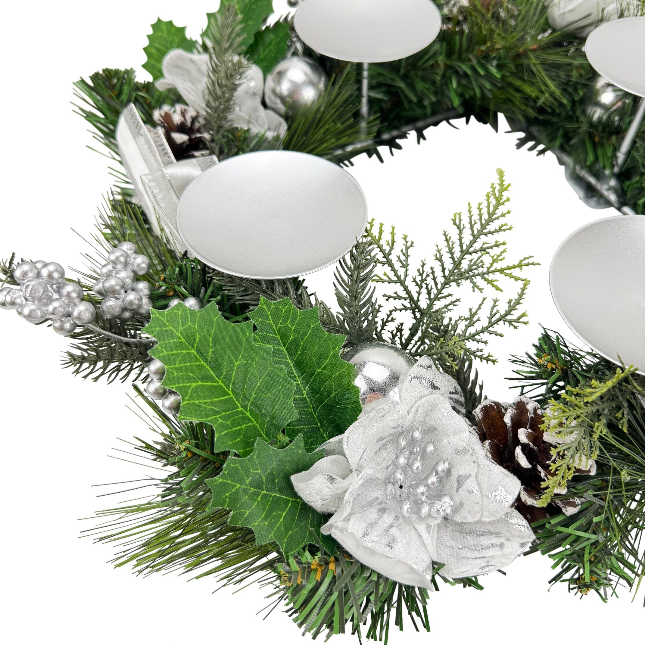 Online-Fuchs Adventskranz und Türkranz, 2in1 in Silber - Kerzenhalter aus M günstig online kaufen