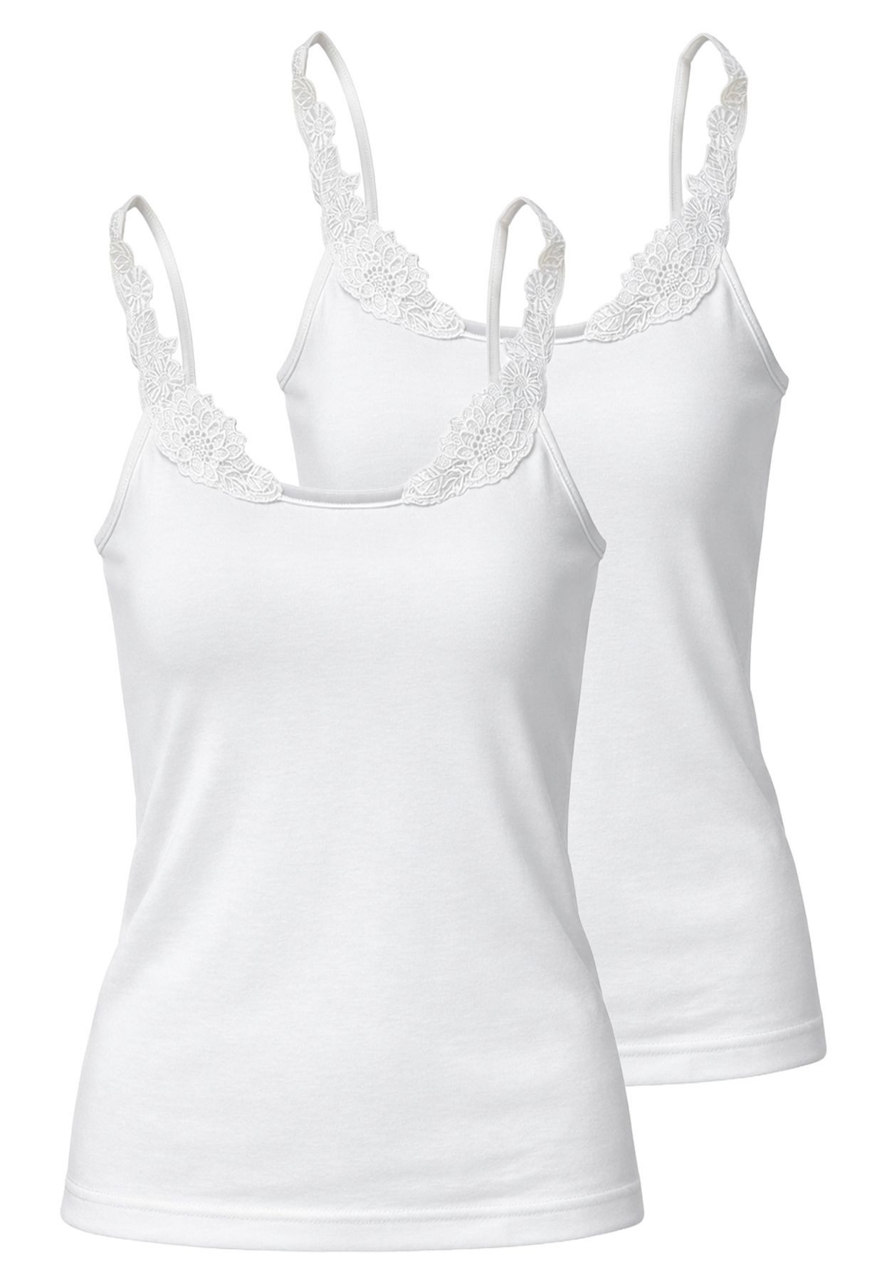 HAASIS Bodywear 1919 Achselhemd Damen Spaghetti Top 66220560-42 (Packung, 2-St., 2er Pack) Optimale Passform, pflegeleicht, formbeständig, hautfreundlich