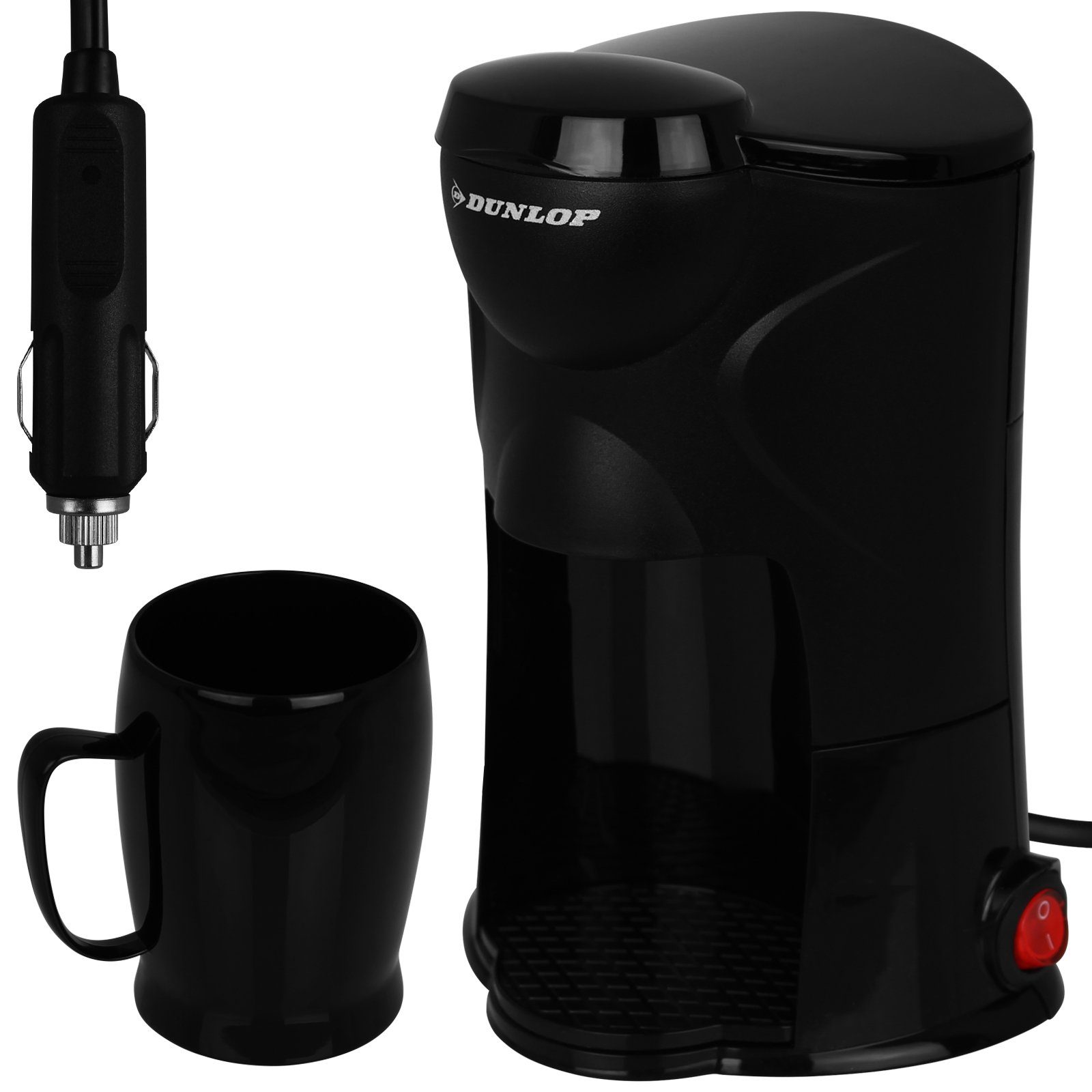 LKW 1 Tasse Modellwahl, Dauerfilter, Dunlop Auto Kaffee Tasse PKW Kaffeemaschine Kaffeetasse Unterwegs Reisekaffeemaschine mit für Go To