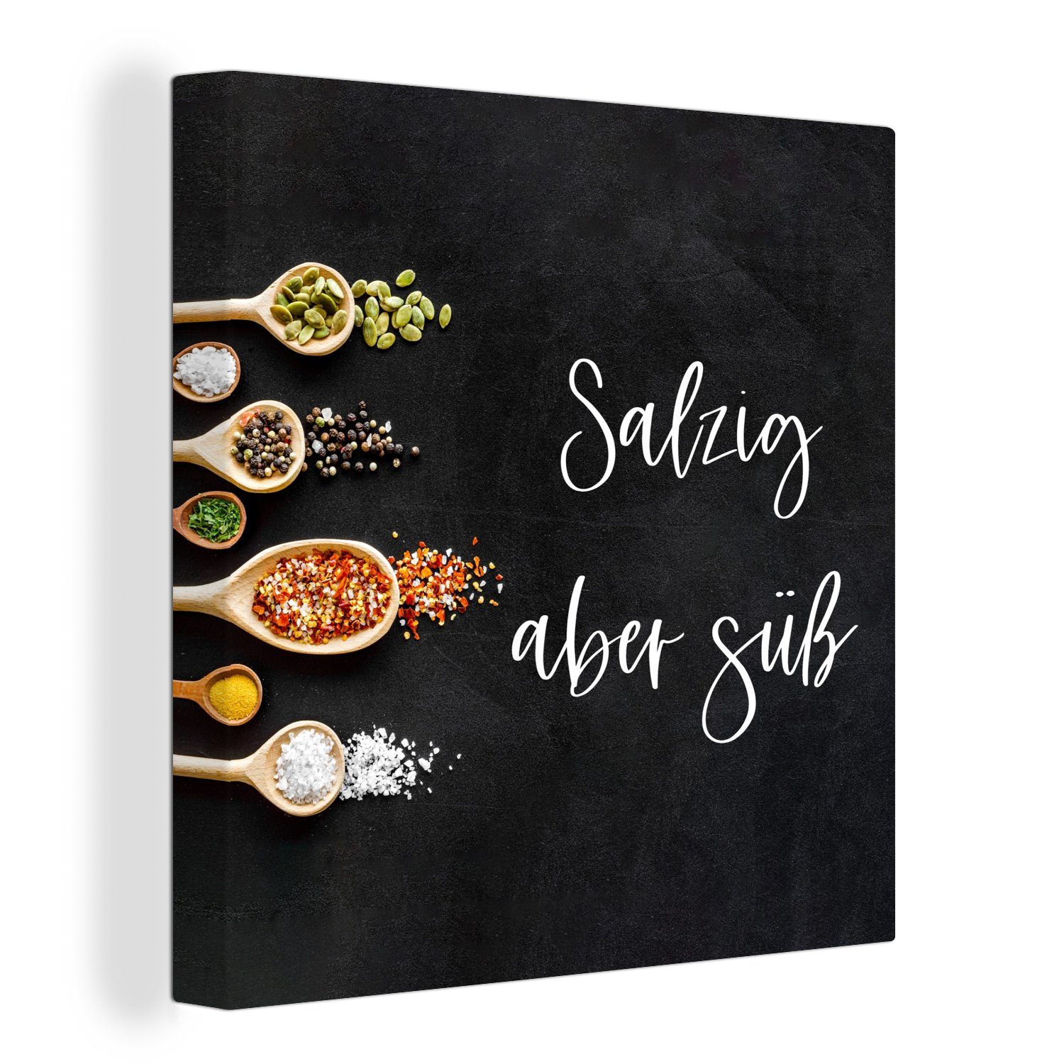 OneMillionCanvasses® Leinwandbild Sprichwörter Zitate Salzig aber