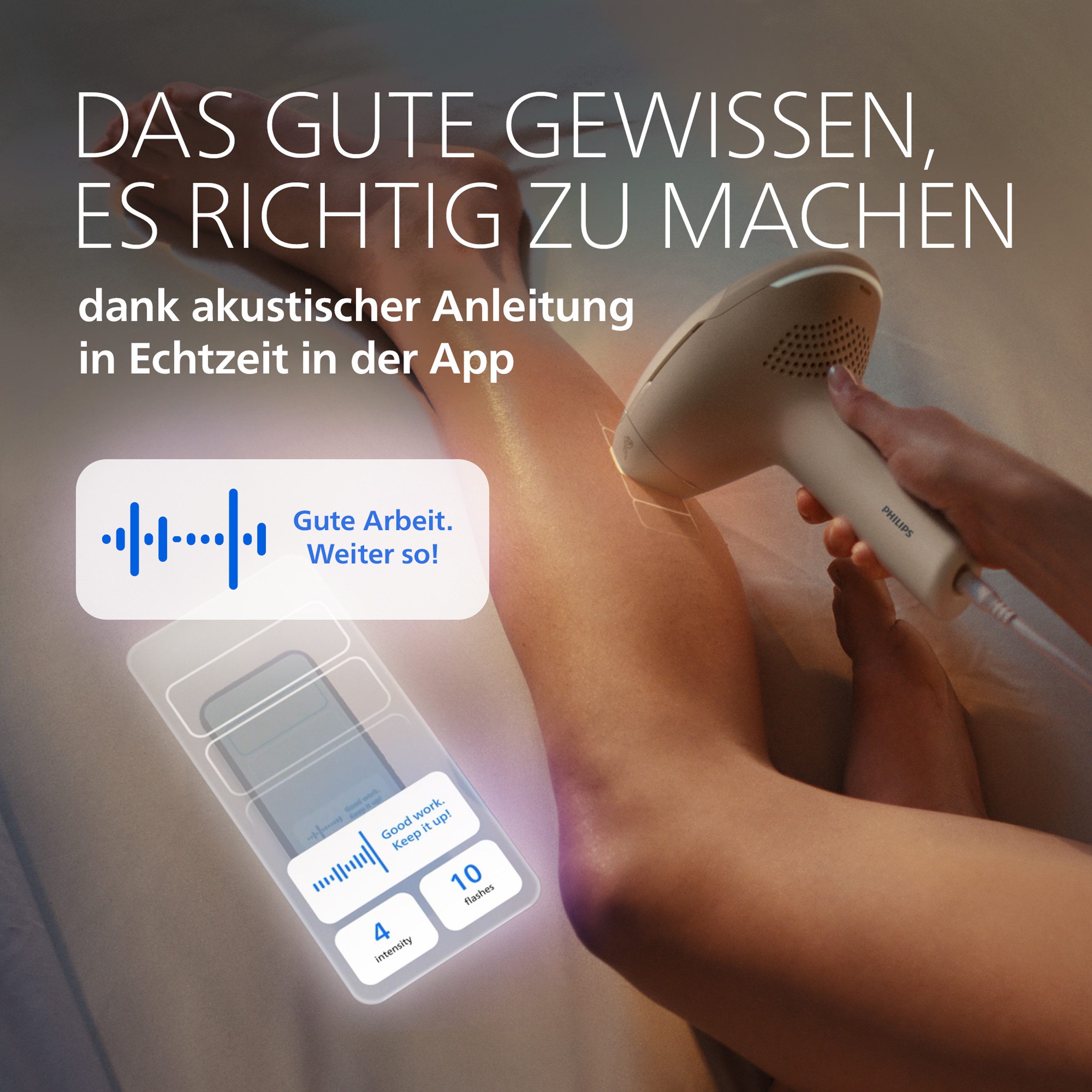 Philips IPL-Haarentferner Philips Lumea Series 9900 Pro BRC342/00, NEUHEIT, 4 Aufsätze (Körper, Gesicht, Achseln, Bikinizone), Audioführung – Bild 4 von 5