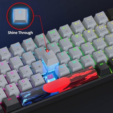 SOLIDEE RGB Hintergrundbeleuchtung Gaming-Tastatur (Ultrakompakte Tastatur für FPS-Spieler mit Linearen Roten Schaltern)