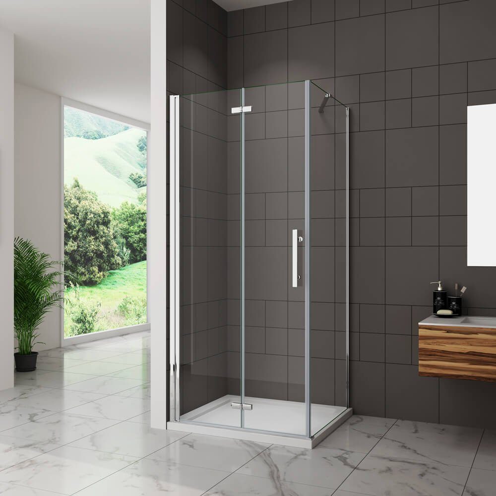 duschspa Eckdusche Nano Glas ESG Falttür mit Seitenwand Duschtür Scharniert günstig online kaufen