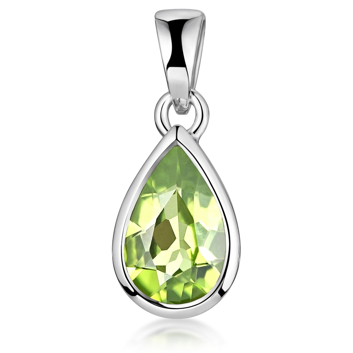 Materia Kettenanhänger Tropfen Peridot Edelstein Grün KA-274, 925 Sterling günstig online kaufen