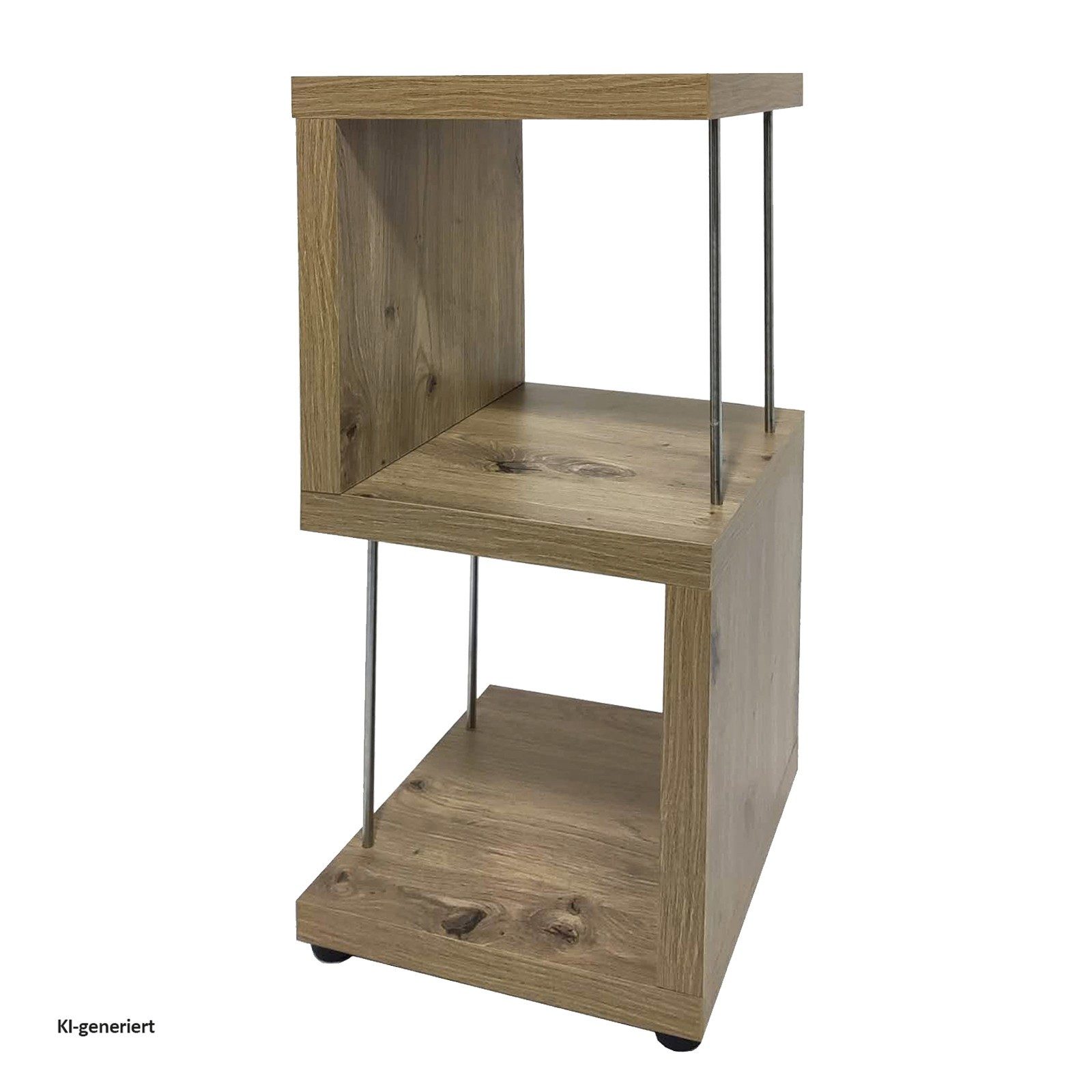 HTI-Living Regal Standregal 2 Fächer Thekla Artisaneiche, Stück 1-tlg., mit Metallstreben
