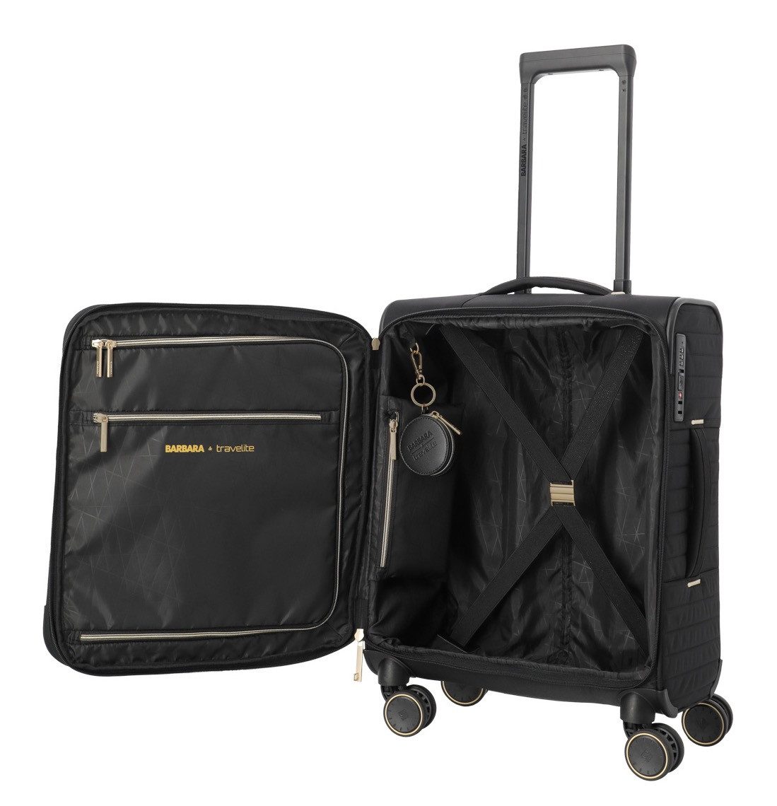 travelite Weichgepäck-Trolley BARBARA STEPP Weichgepäck-Koffer, 4 Rollen, Volumenerweiterung und Schlüsselanhänger – stylisches Reisegepäck