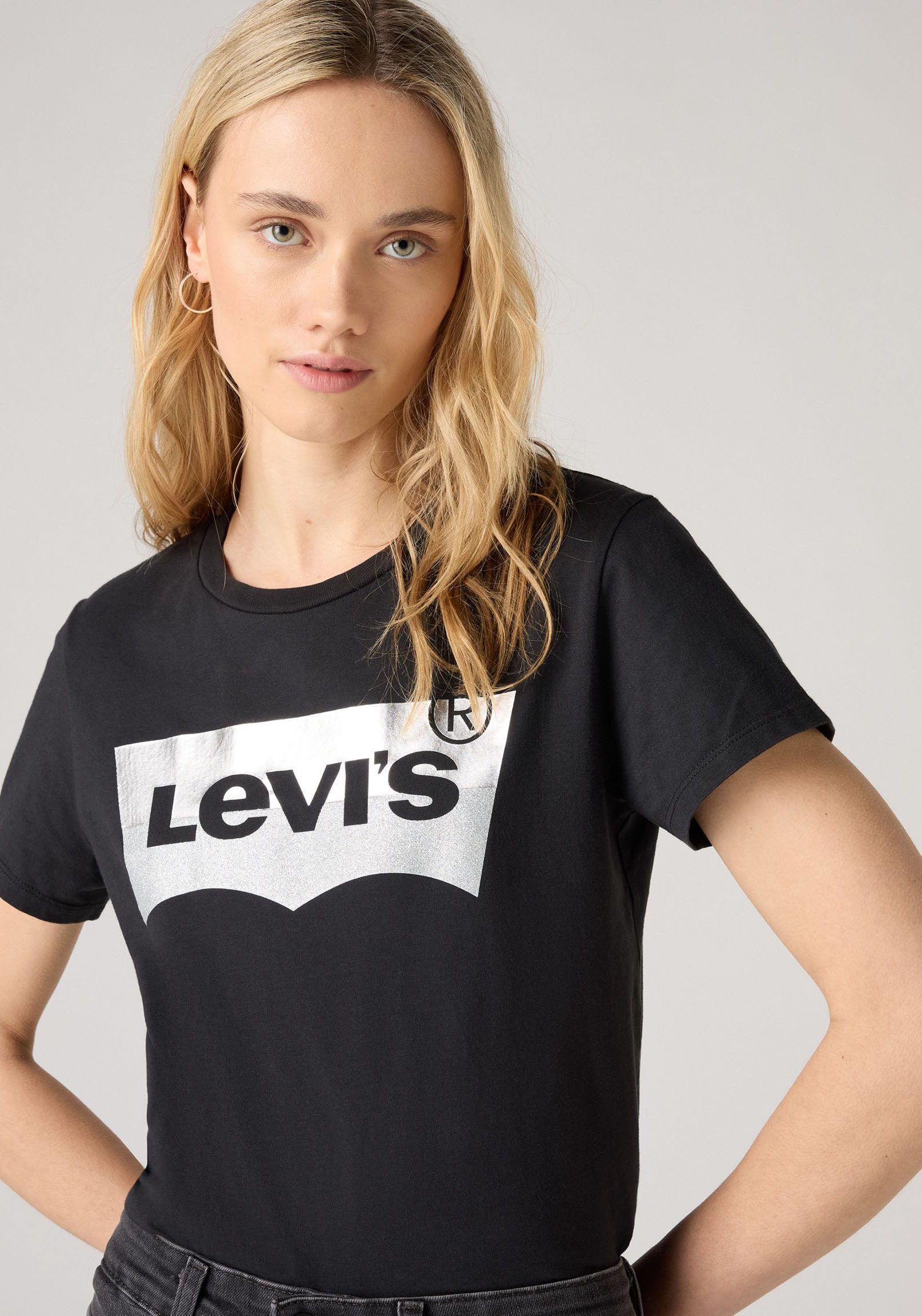 Levi's® Rundhalsshirt THE PERFECT TEE mit Logo im Metallic-Holo Print