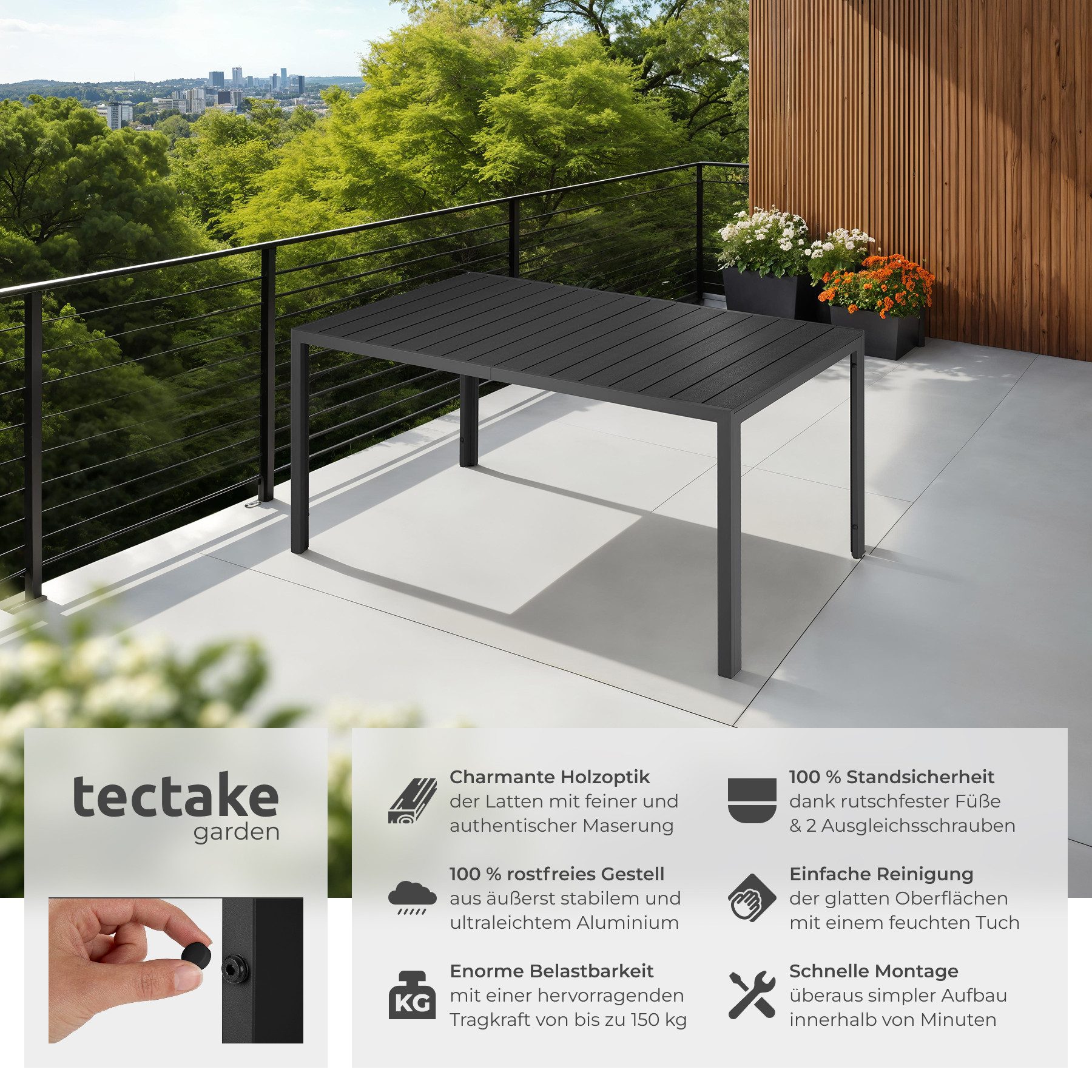tectake Gartentisch Bianca (1-St., 1 tlg), günstig online kaufen