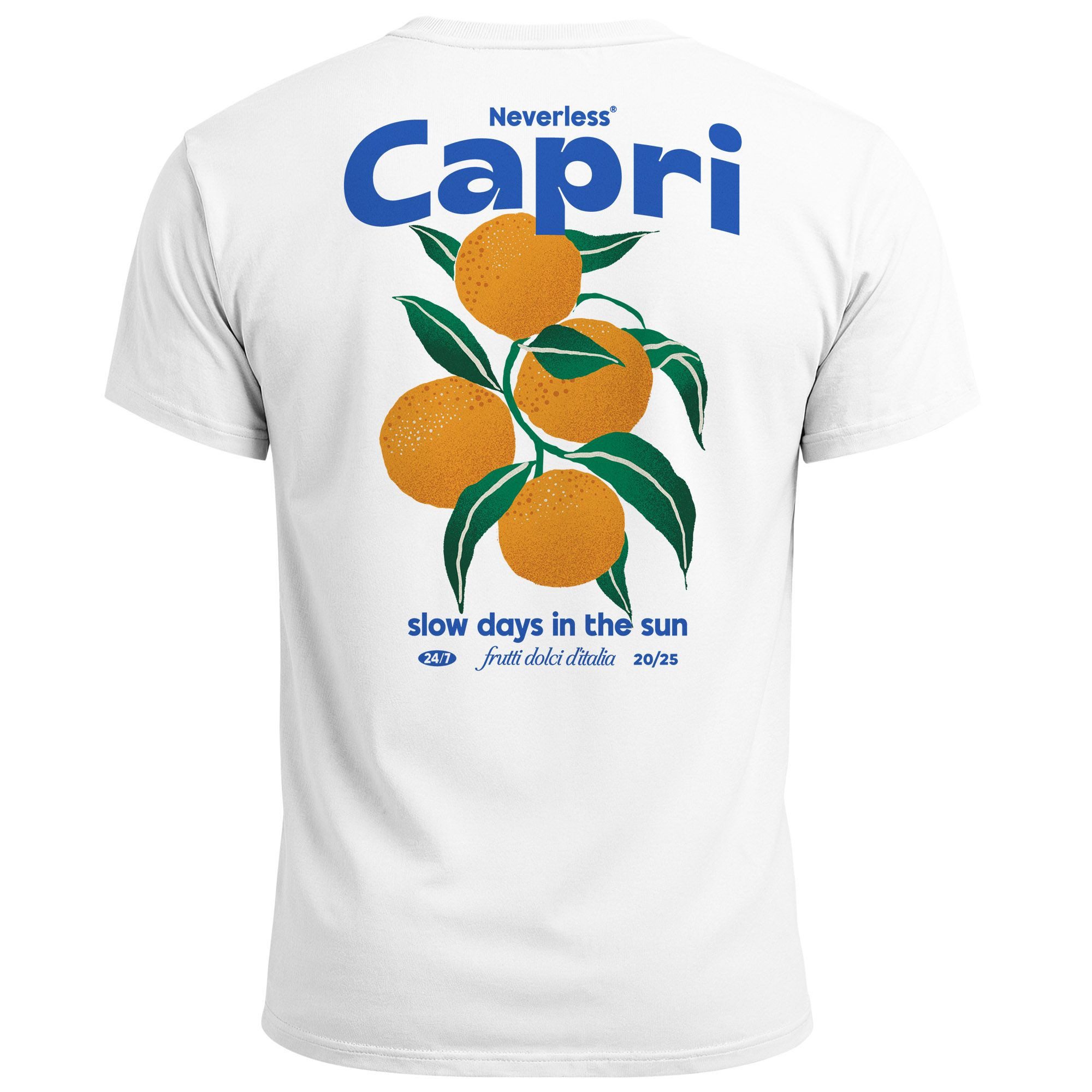 Neverless Print-Shirt Herren T-Shirt Backprint Vintage Capri Orangen Grafik günstig online kaufen