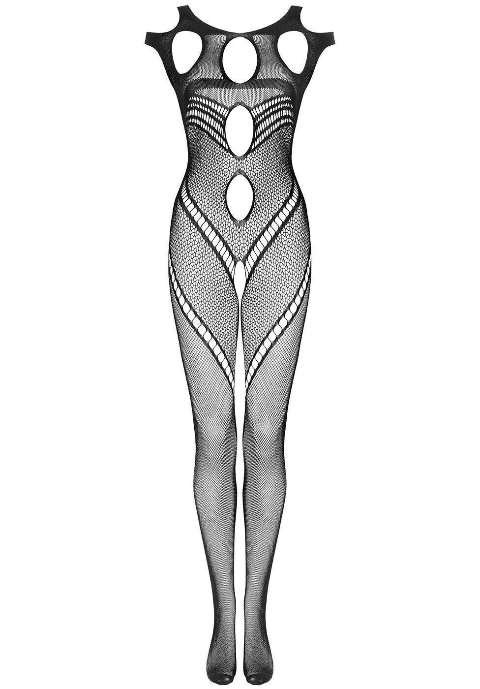 Obsessive Bodystocking Netz-Bodystocking mit Cut-outs - schwarz (1 St) aus elastischem Netz-Stoff