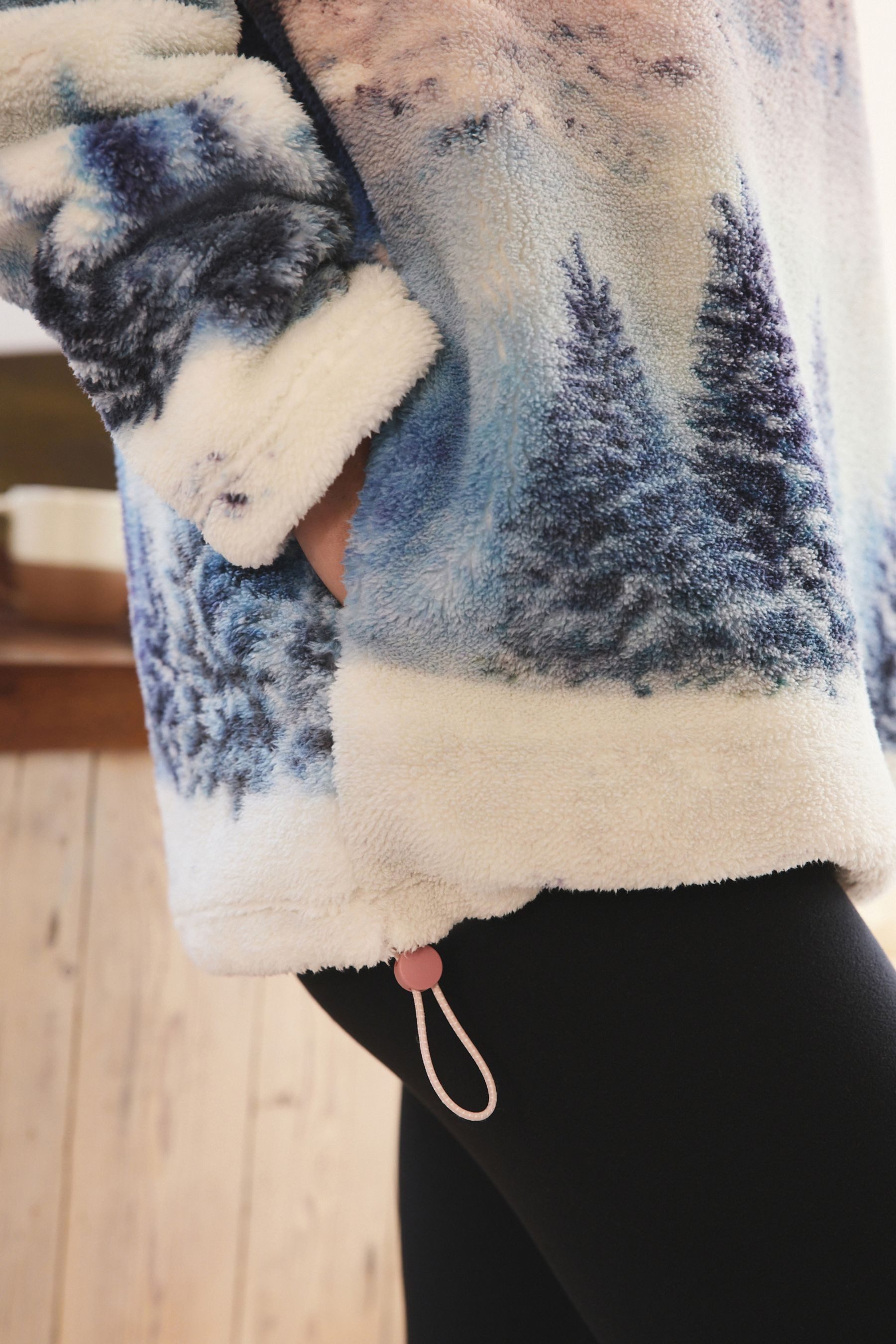 Next Fleecepullover Oberteil aus Borg-Fleece mit Print (1-tlg)
