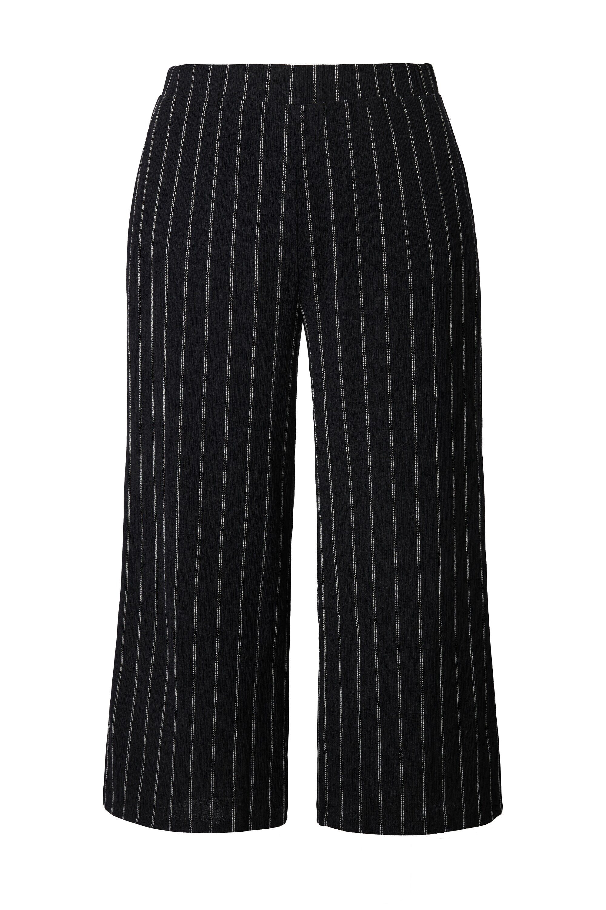 Ulla Popken 7/8-Hose Schlupfhose Struktur weites Bein Elastikbund günstig online kaufen