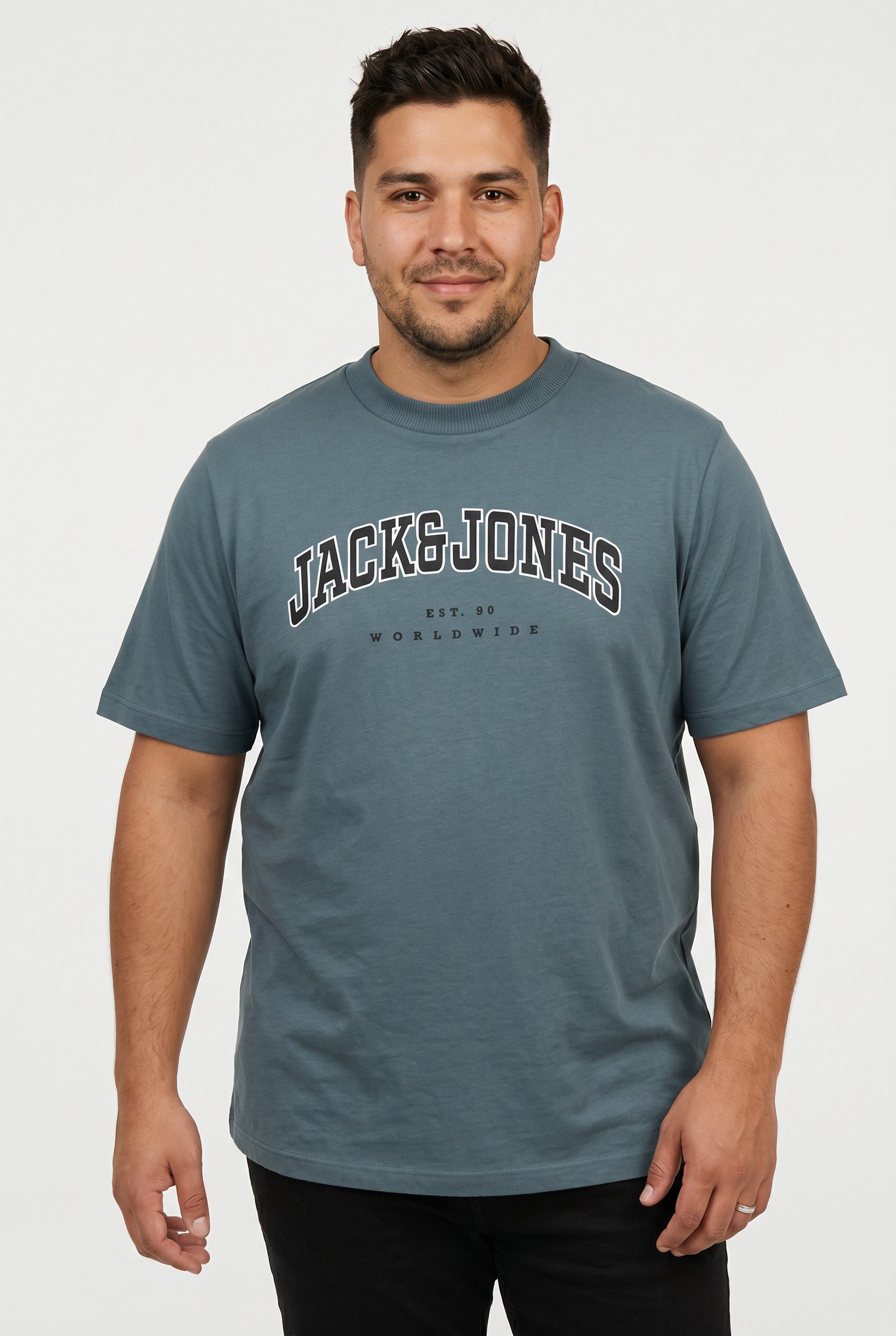 Jack & Jones PlusSize T-Shirt JJECALEB VARSITY TEE SS O-NECK NOOS PLS mit Logobranding