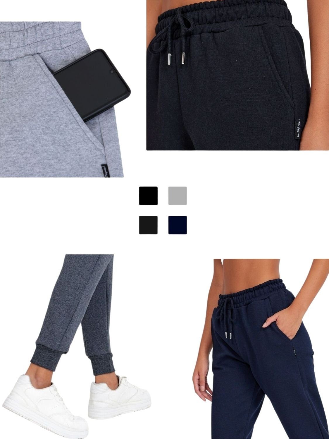 Damen Sweatpants -Baumwolle Passform COMEOR Dunkelblau Freizeithosen, Jogginghose Trainingshosen, (1-tlg) mit Regular Sporthose,
