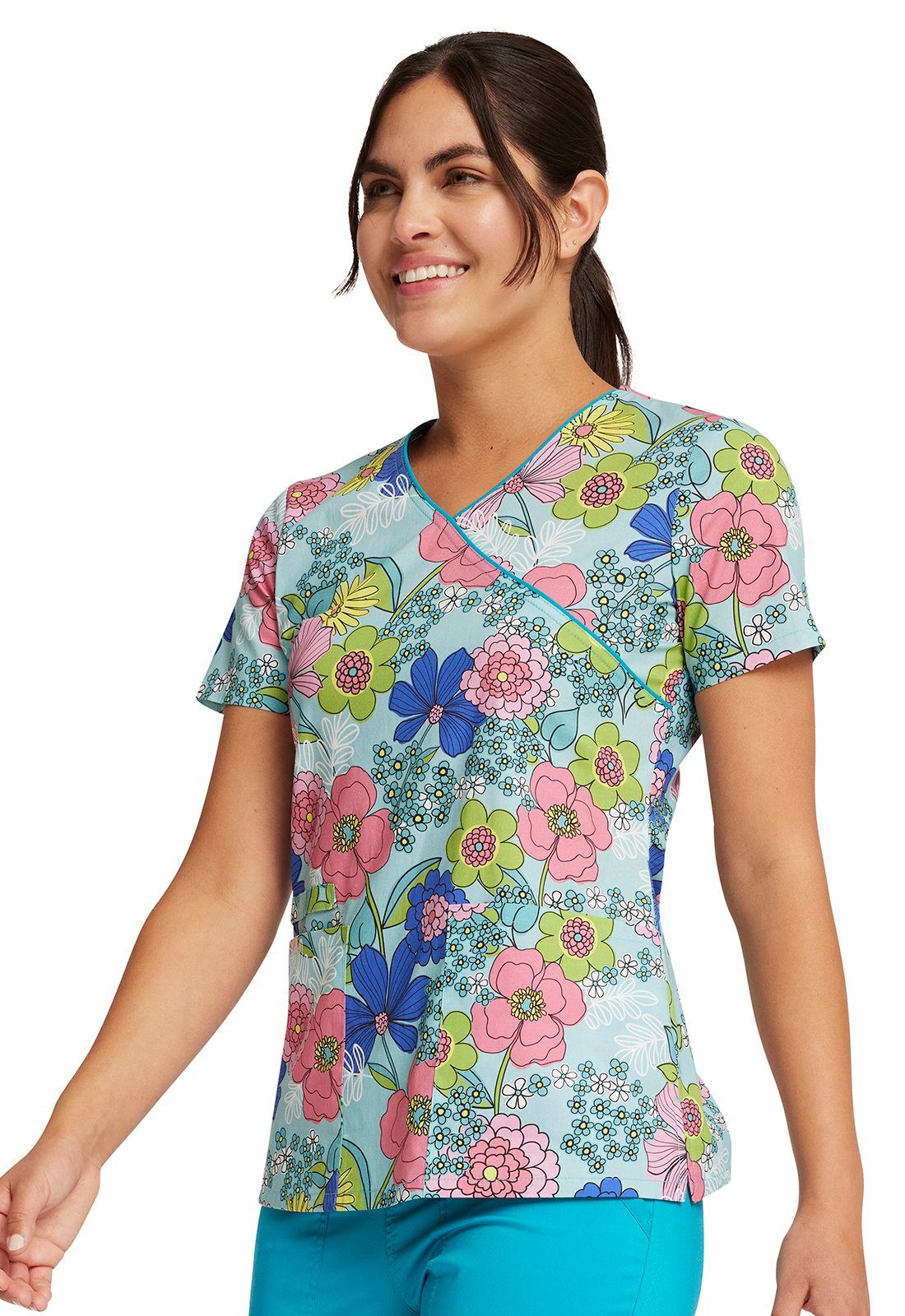 Cherokee Funktionsbluse Bunt bedruckter Damen Kasack "Blumen" Kasack mit Motiv