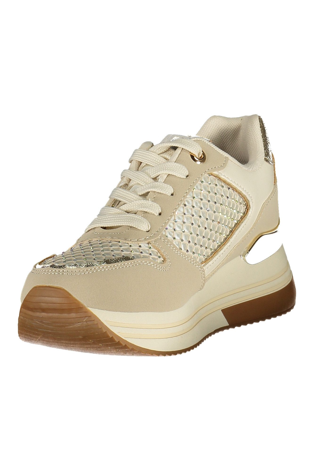 Laura Biagiotti Sneaker Eleganter Damen-Sportschuh Beige mit Gold-Details