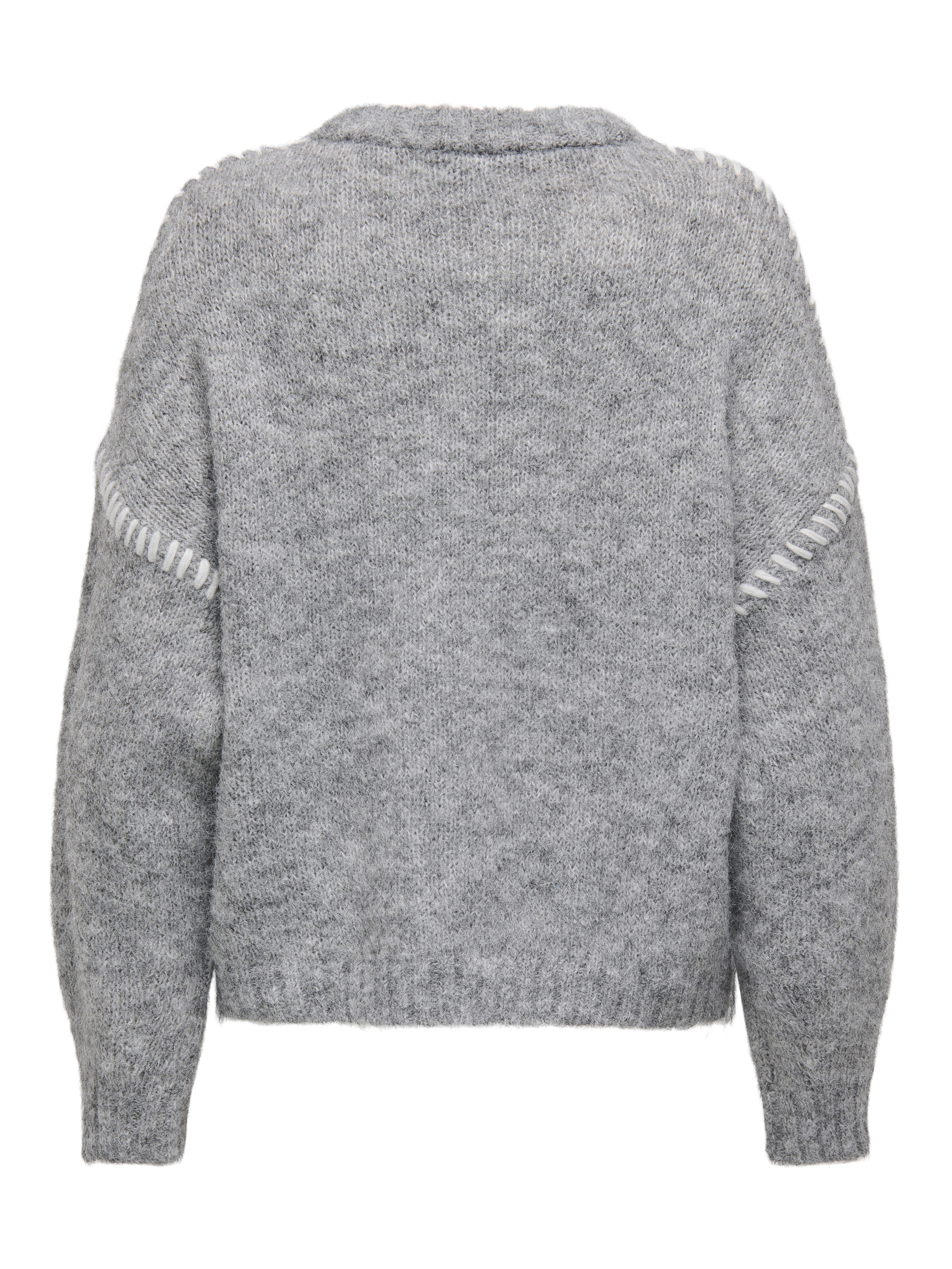 JDY Rundhalspullover JDYZOEY LIFE L/S ON STITCH PULL KNT NOOS mit dekorativen Ziernähten