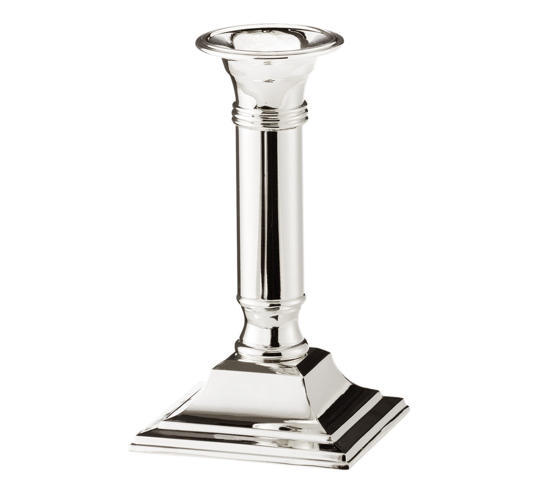 EDZARD Kerzenhalter Lincoln, Silber-Optik, für Stabkerzen, versilbert, anlaufgeschützt, H 15 cm