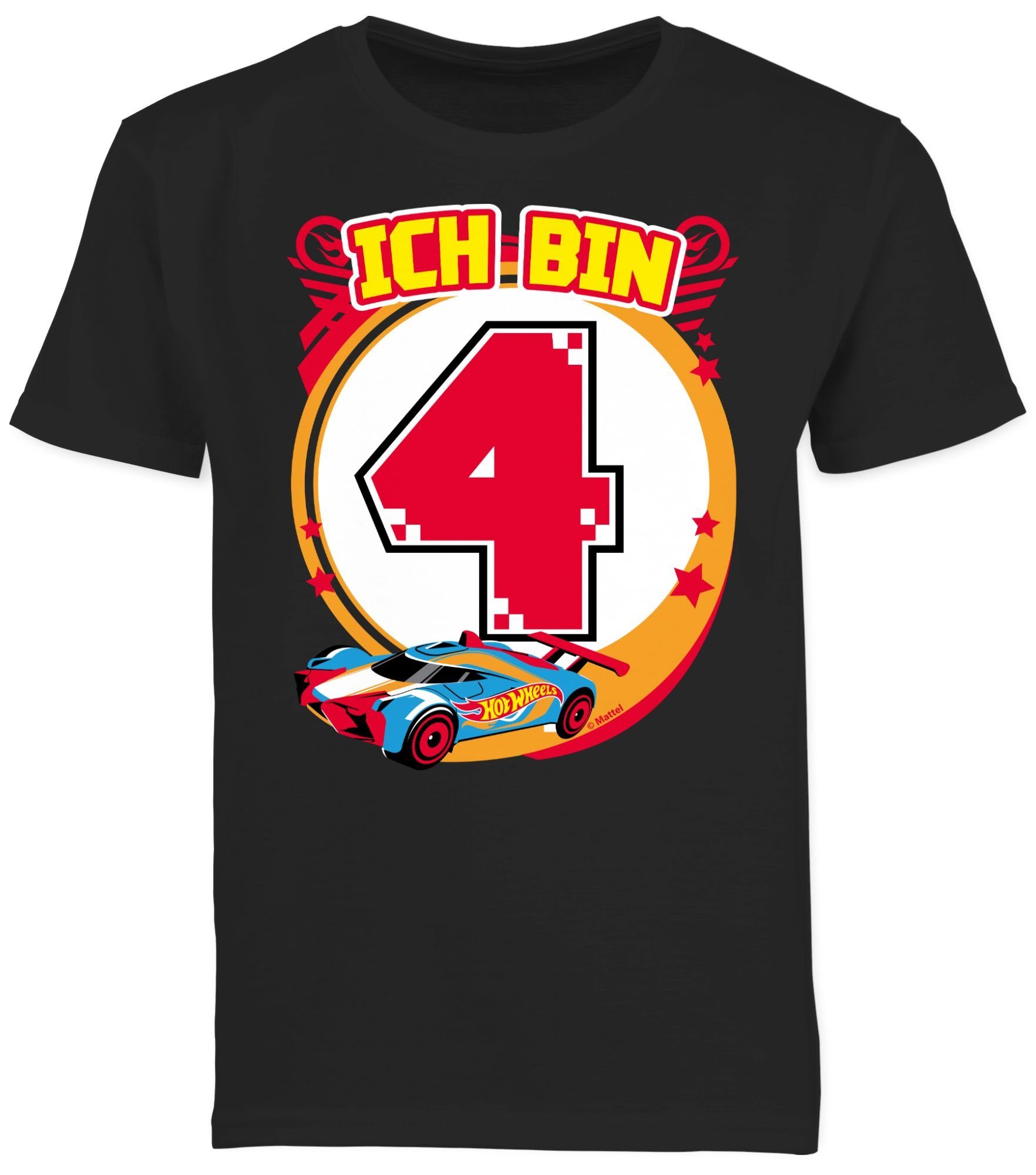 Shirtracer T-Shirt Ich bin Wheels Jungen 02 4 Hot - Rennauto Schwarz