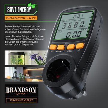 Brandson Energiekostenmessgerät, digitales Stromkostenmessgerät, Stromverbrauchsmesser max. 3680 Watt