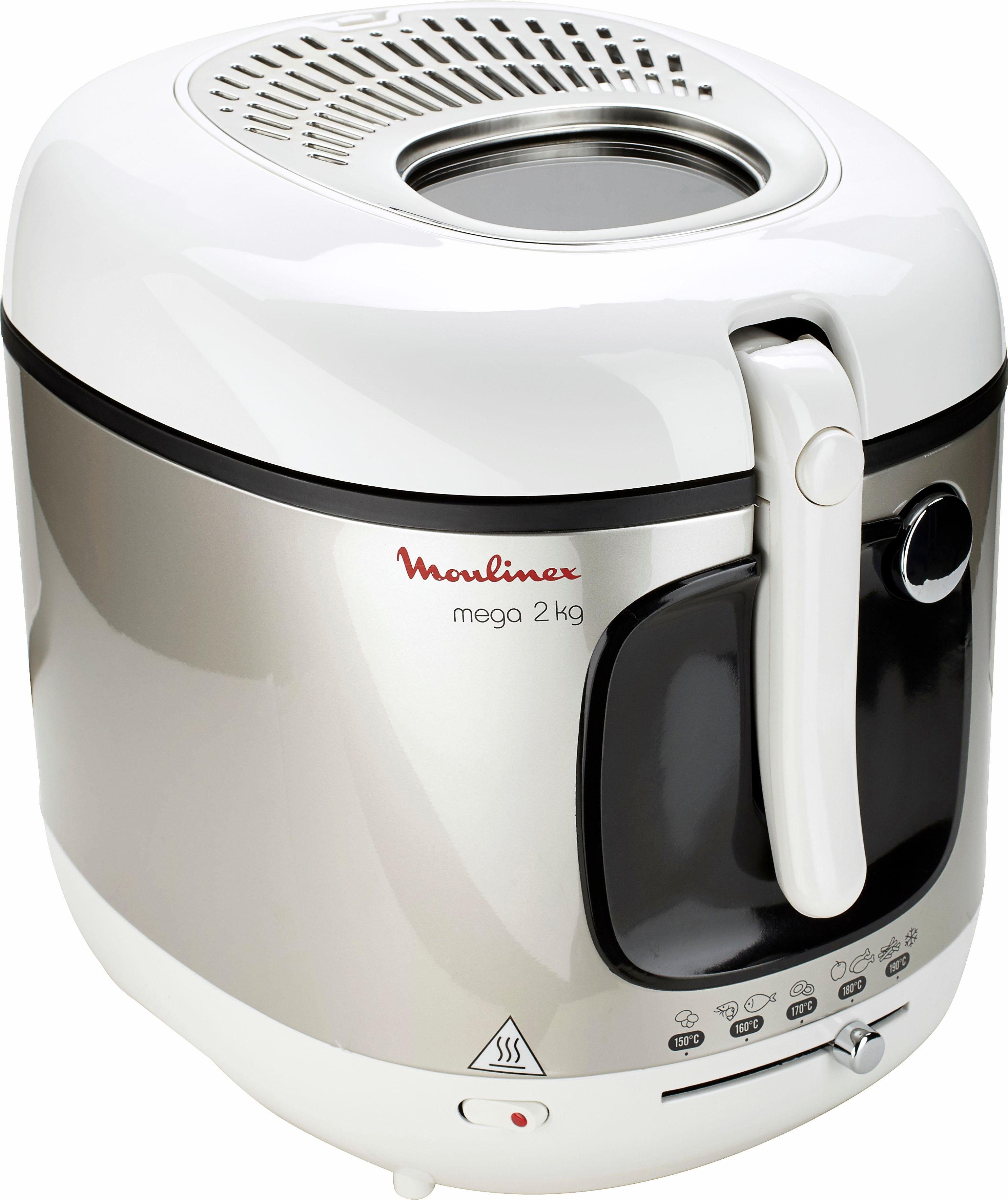 Moulinex Fritteuse AM4800 Mega, 2100 W, Kapazität 2 kg, für 8 Personen, Anti-Geruchs-Filter, knusprige Pommes