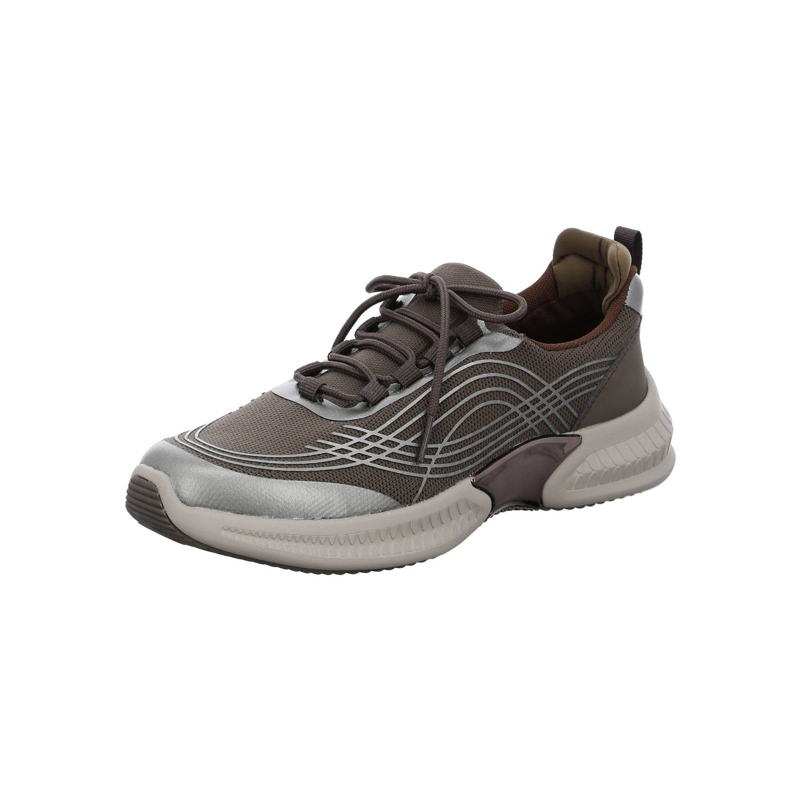 Ara Athen - Damen Schuhe Schnürschuh Sneaker Materialmix grau