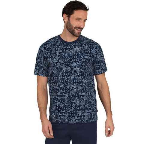 Trigema T-Shirt TRIGEMA T-Shirt mit freundlichem Smiley-Muster (1-tlg)
