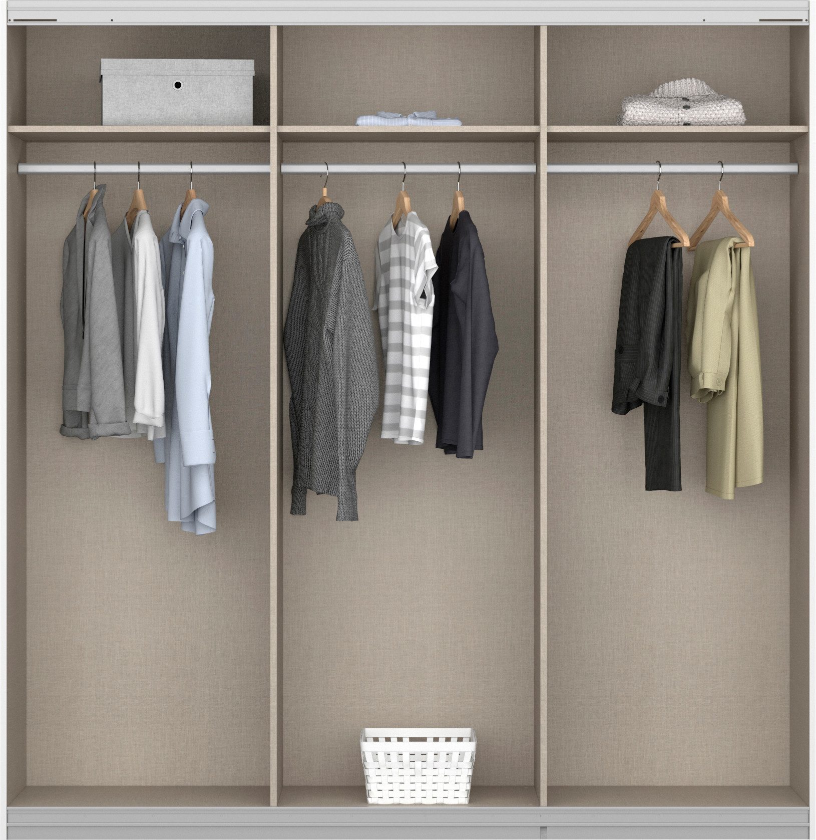 rauch Schwebetürenschrank Kleiderschrank Schrank Garderobe Wäscheschrank Ankleide ORACLE (Breiten 203/271/315/360 cm Höhen 210/229 cm) mit vollflächig aufgelegten Spiegelelementen MADE IN GERMANY