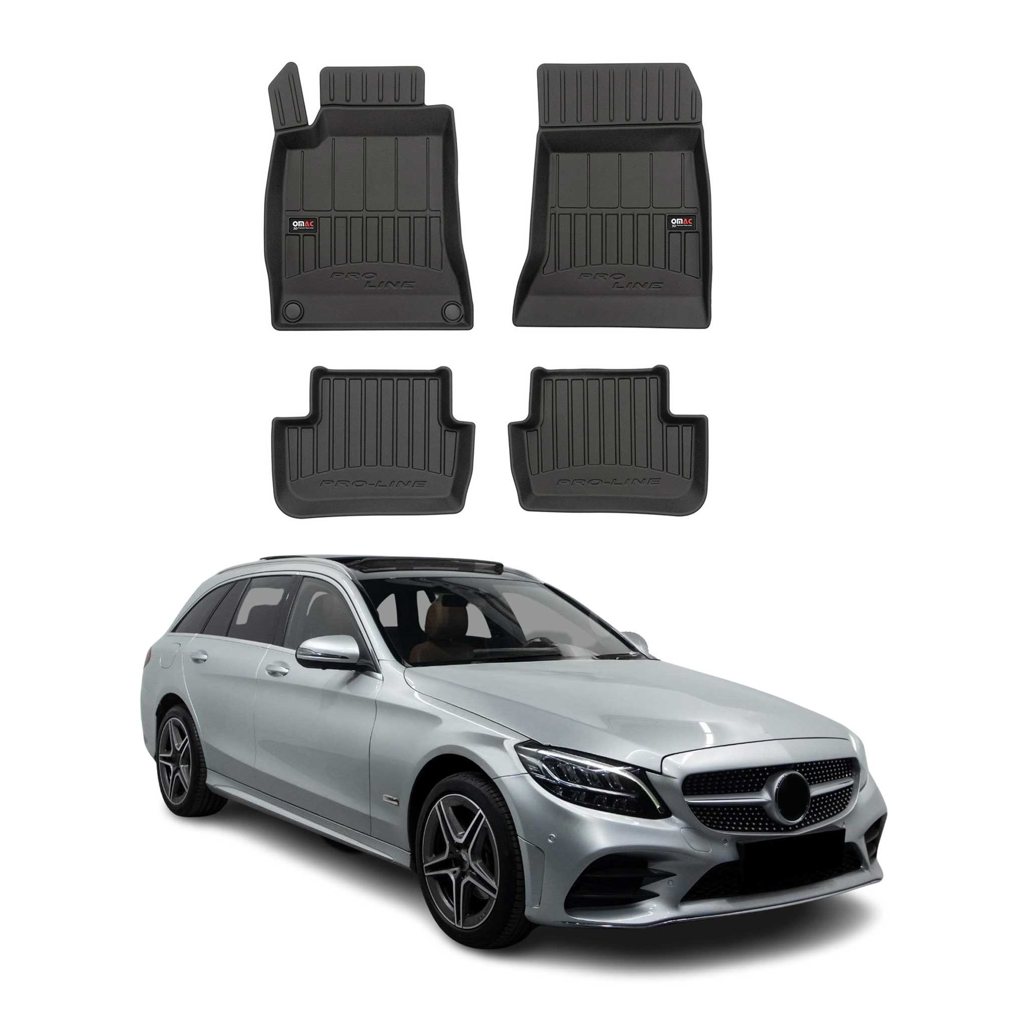 OMAC Auto-Fußmatten für Mercedes C Klasse T-Model W205 S205 2014-2021 TPE (4 St), für Mercedes C Klasse T-Model W205 S205 2014-2021 Mercedes C Klasse T-Model W205 S205 2014-2021, Antirutsch,Wasserfest,Einfache Installation