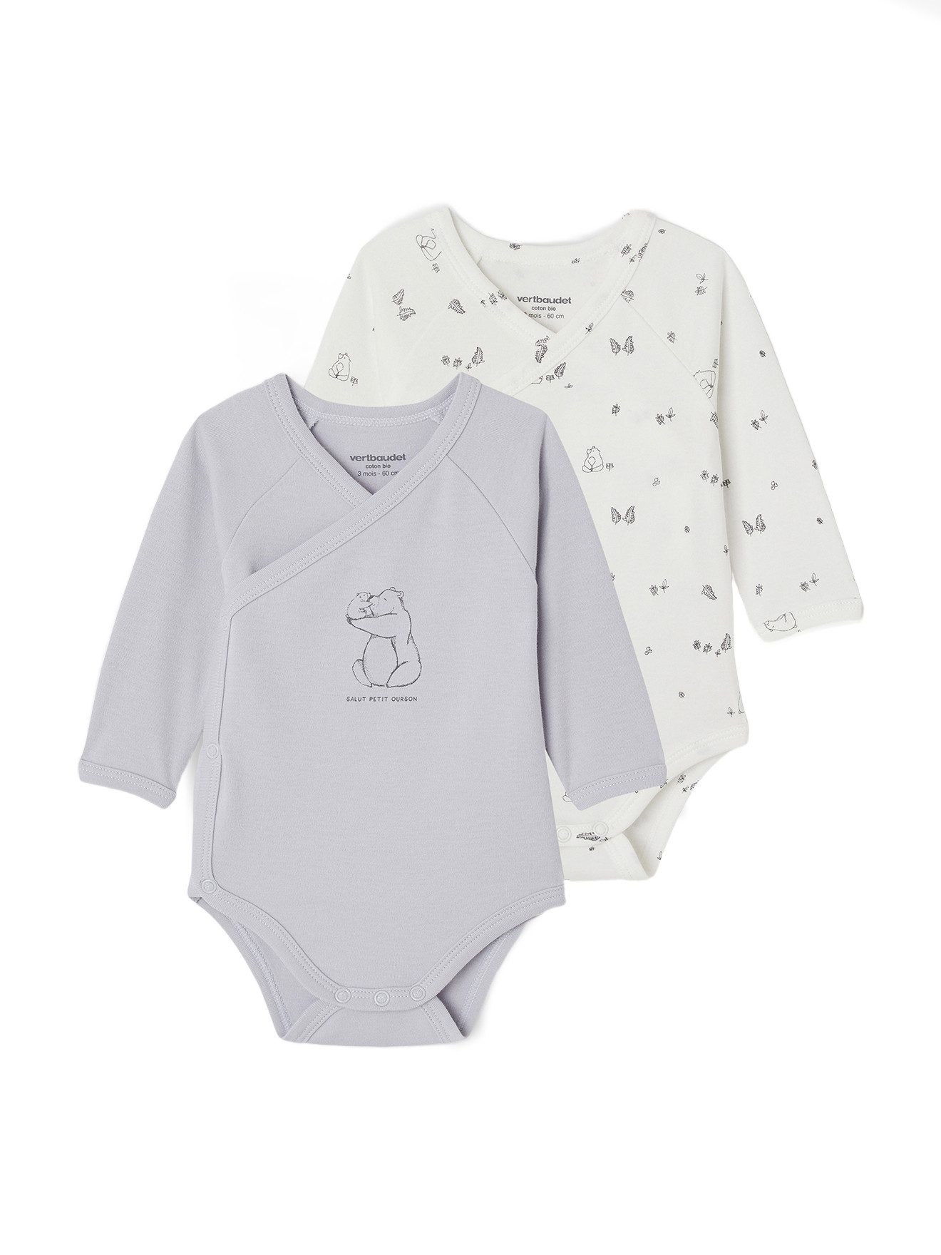 Langarmwickelbody 2er-Pack Baby Wickelbodys mit langen Ärmeln