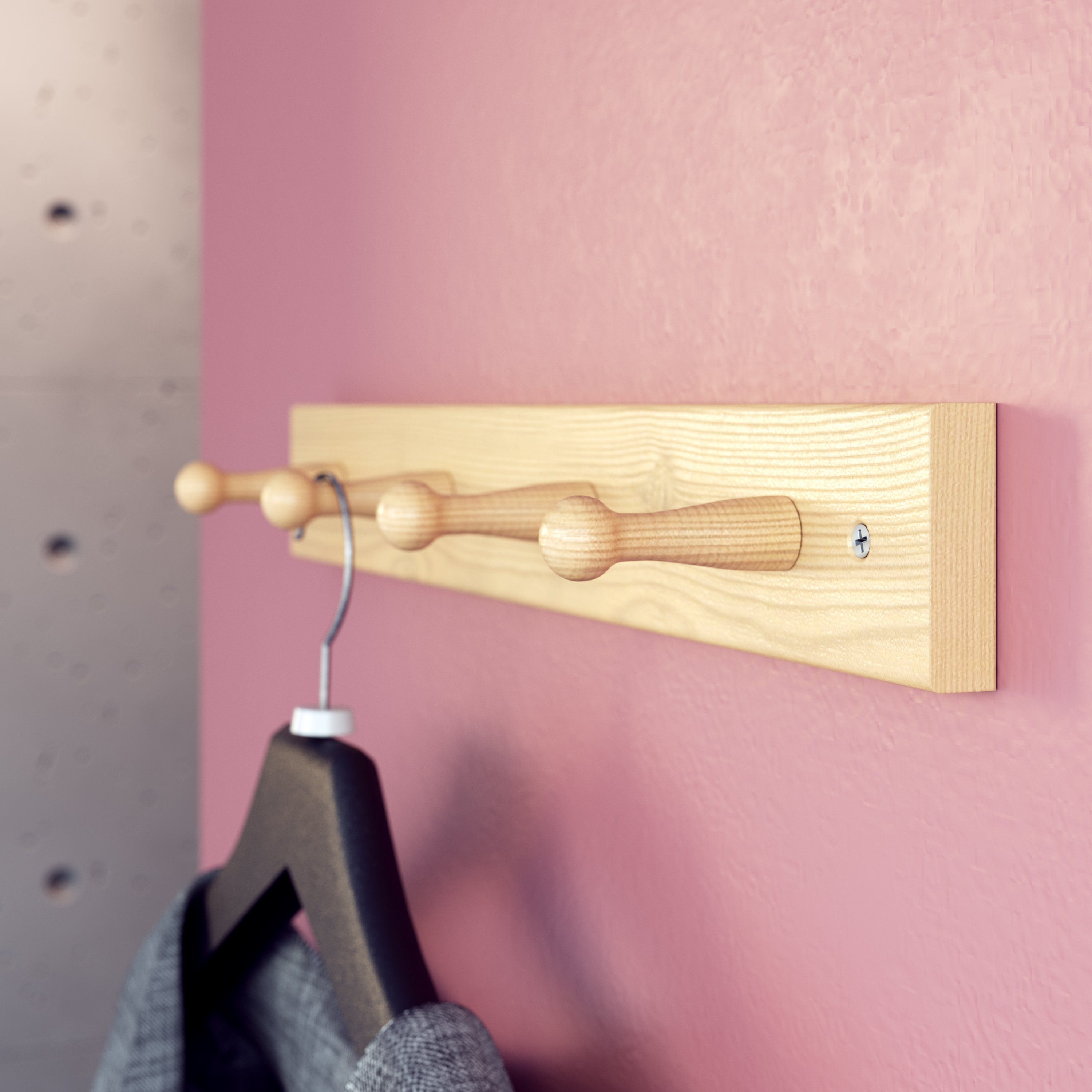 sossai® Wandgarderobe Garderobenleiste aus Holz in günstig online kaufen