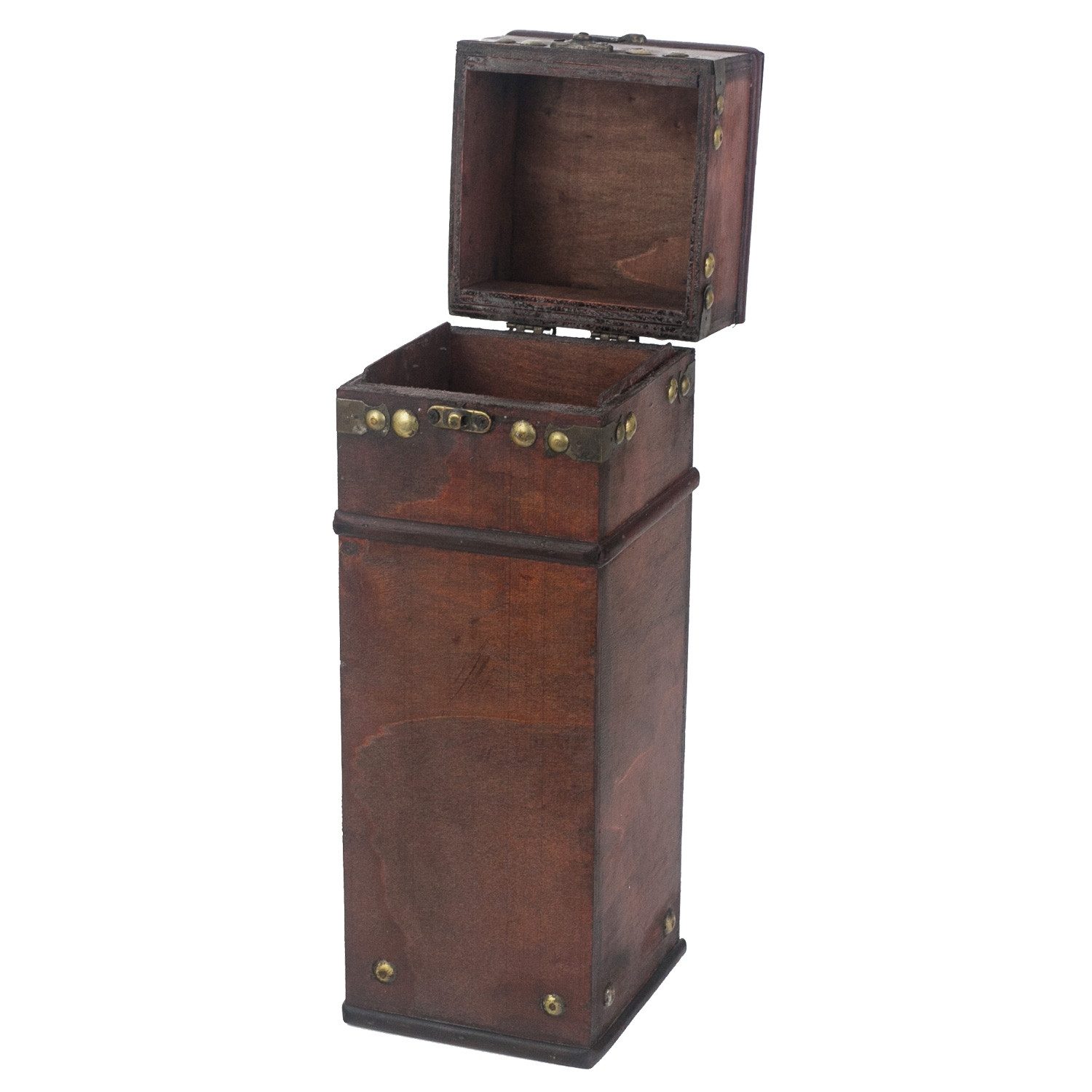 HMF Geschenkbox Vintage Weinbox, Geschenkkiste für besondere Anlässe, Deko Geschenk aus Holz für 1 Weinflasche, Hochformat, Frankreich