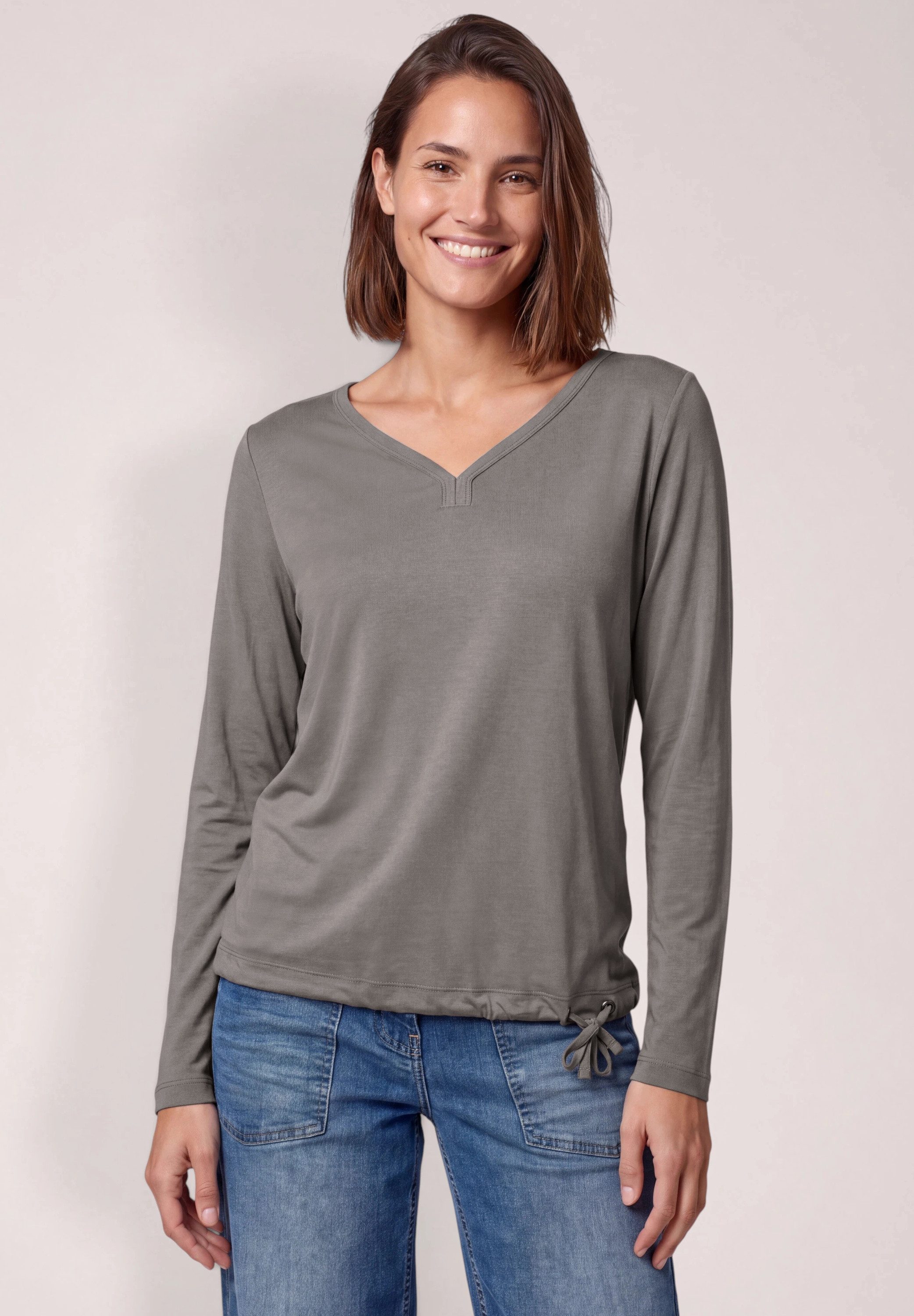 CECIL Langarmshirt mit Tunnelzug am Saum