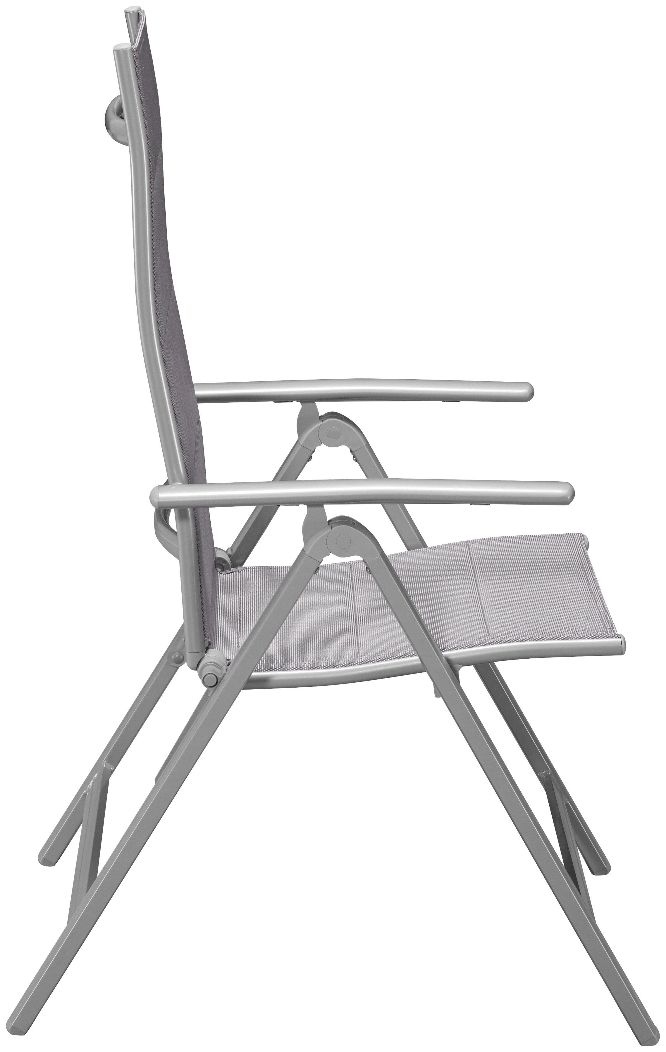 MERXX Gartenstuhl Taviano (Set, 2 St), 2er Set, Alu/Textil, verstellbar, silber – Bild 4 von 5