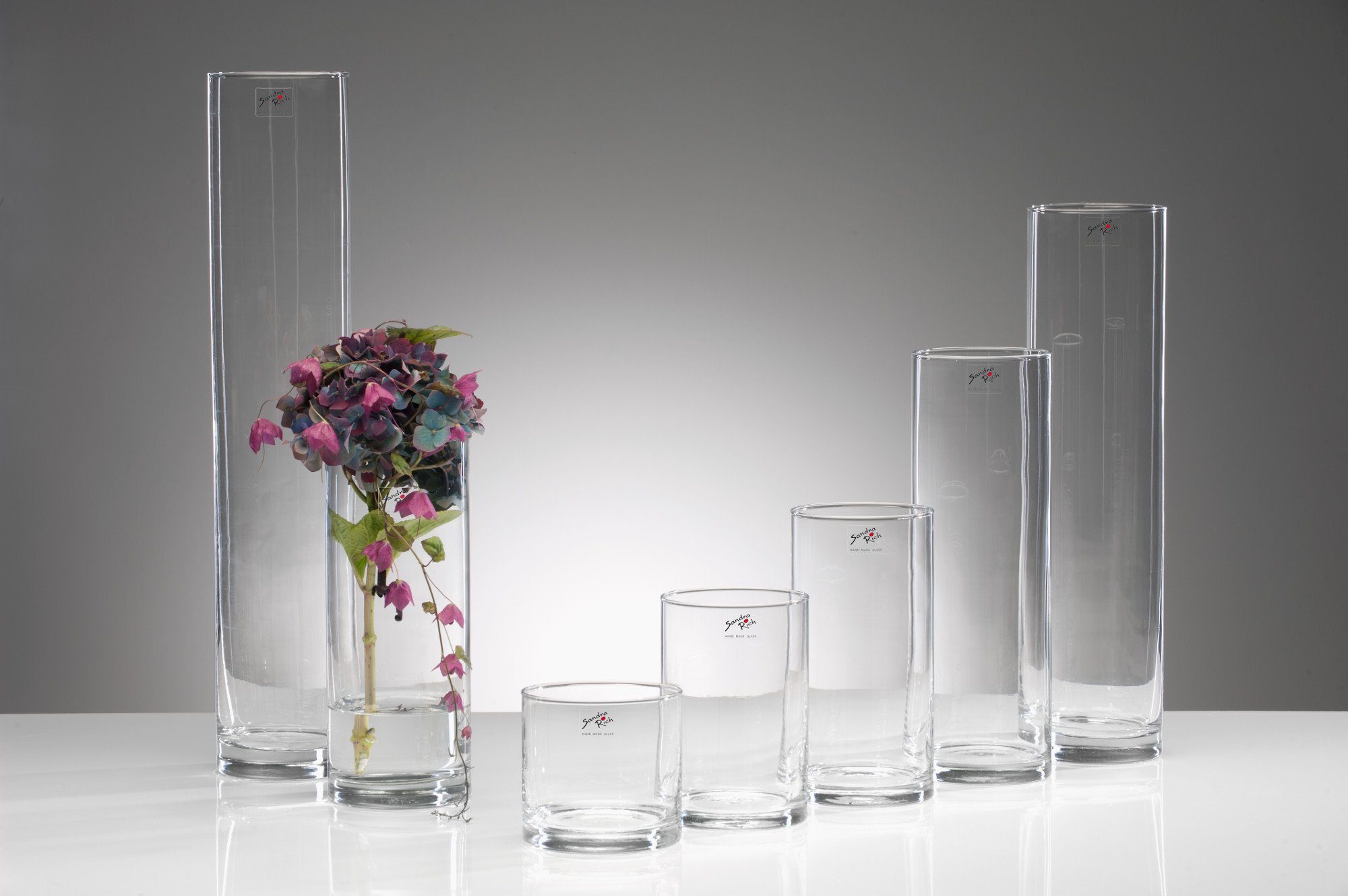 Sandra Rich Dekovase Glasvase Cyli zylindrisch - hot cut günstig online kaufen