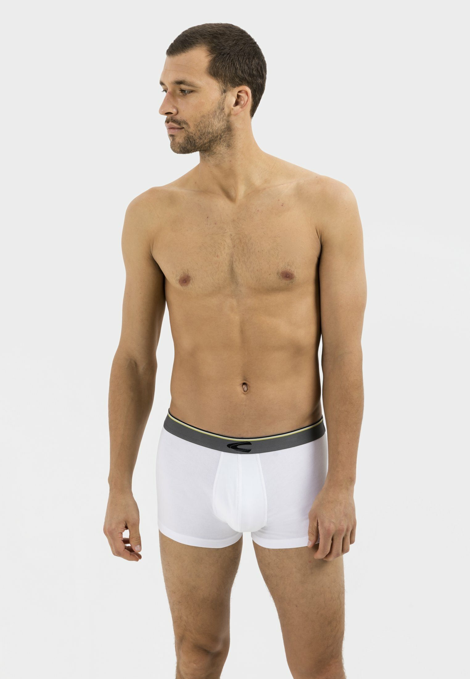 Logo Webbund Boxer Weiß Cotton mit Organic active camel (2-St) aus